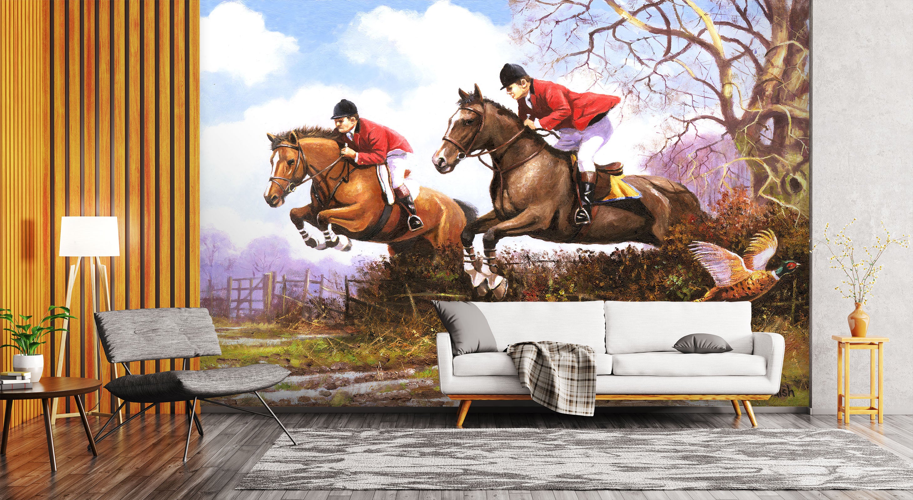 3D Horse Race 105 Kevin Walsh Wall Mural Wall Murals