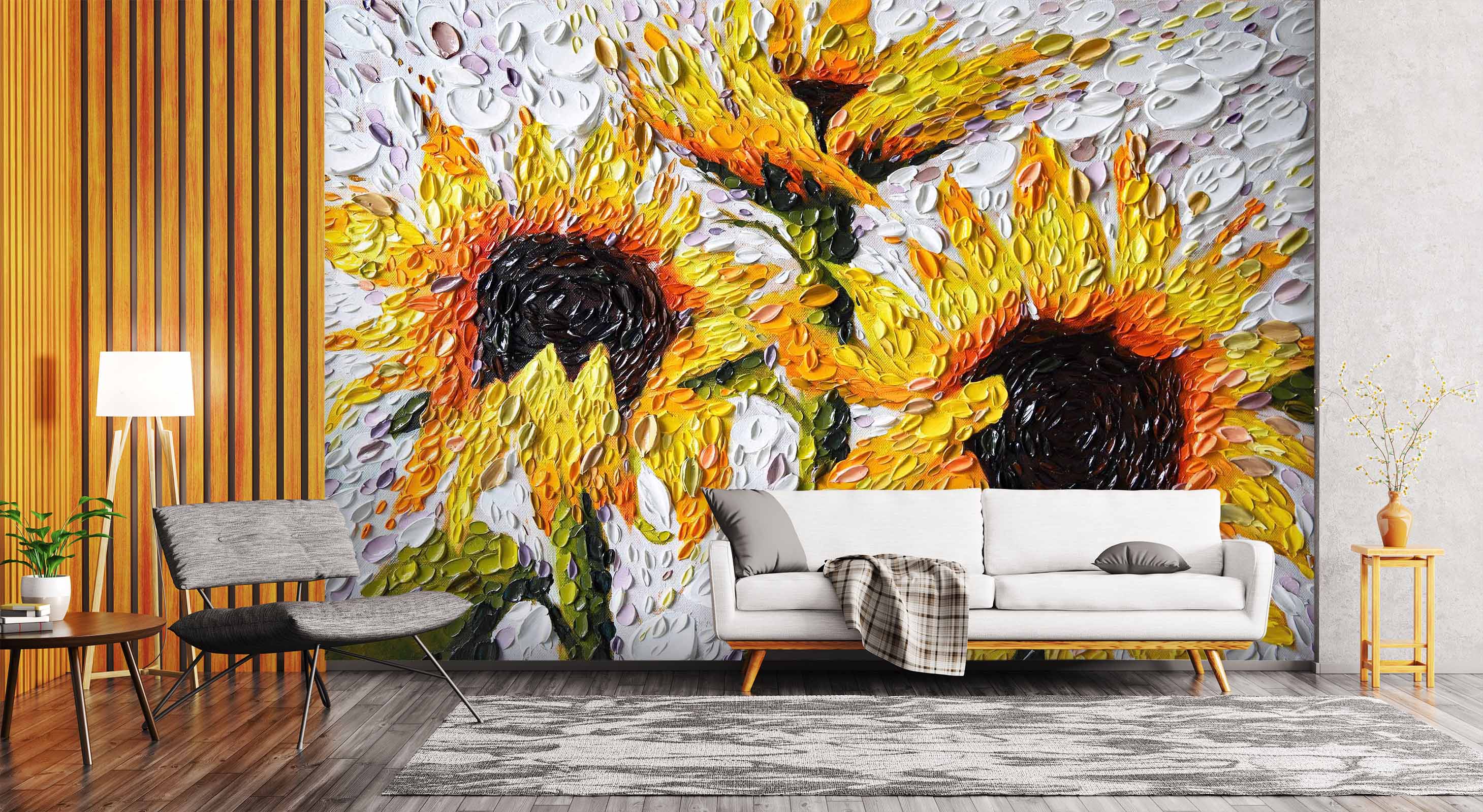3D Sunflower 1404 Dena Tollefson Wall Mural Wall Murals
