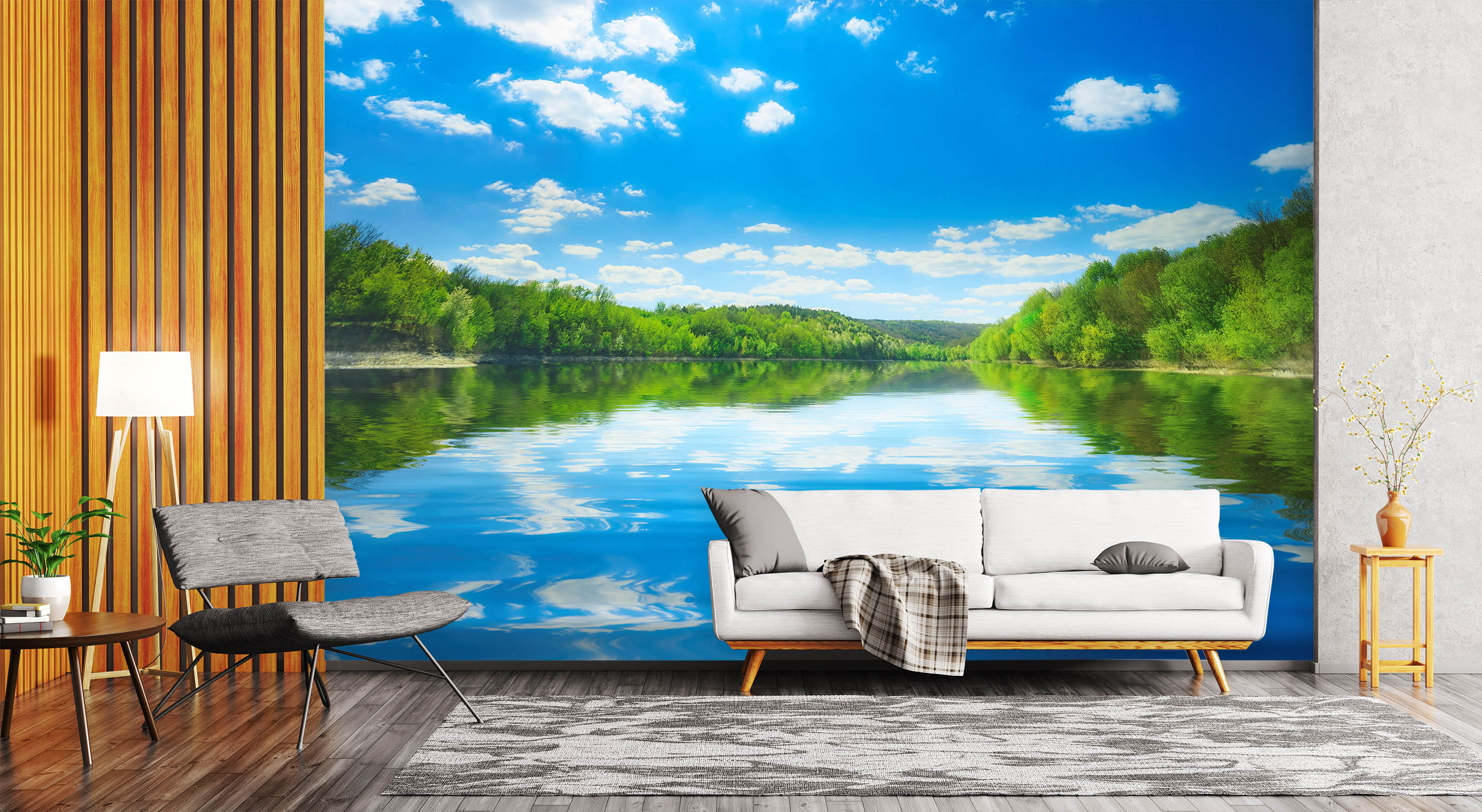 3D Sky Tree Reflection 57090 Wall Murals