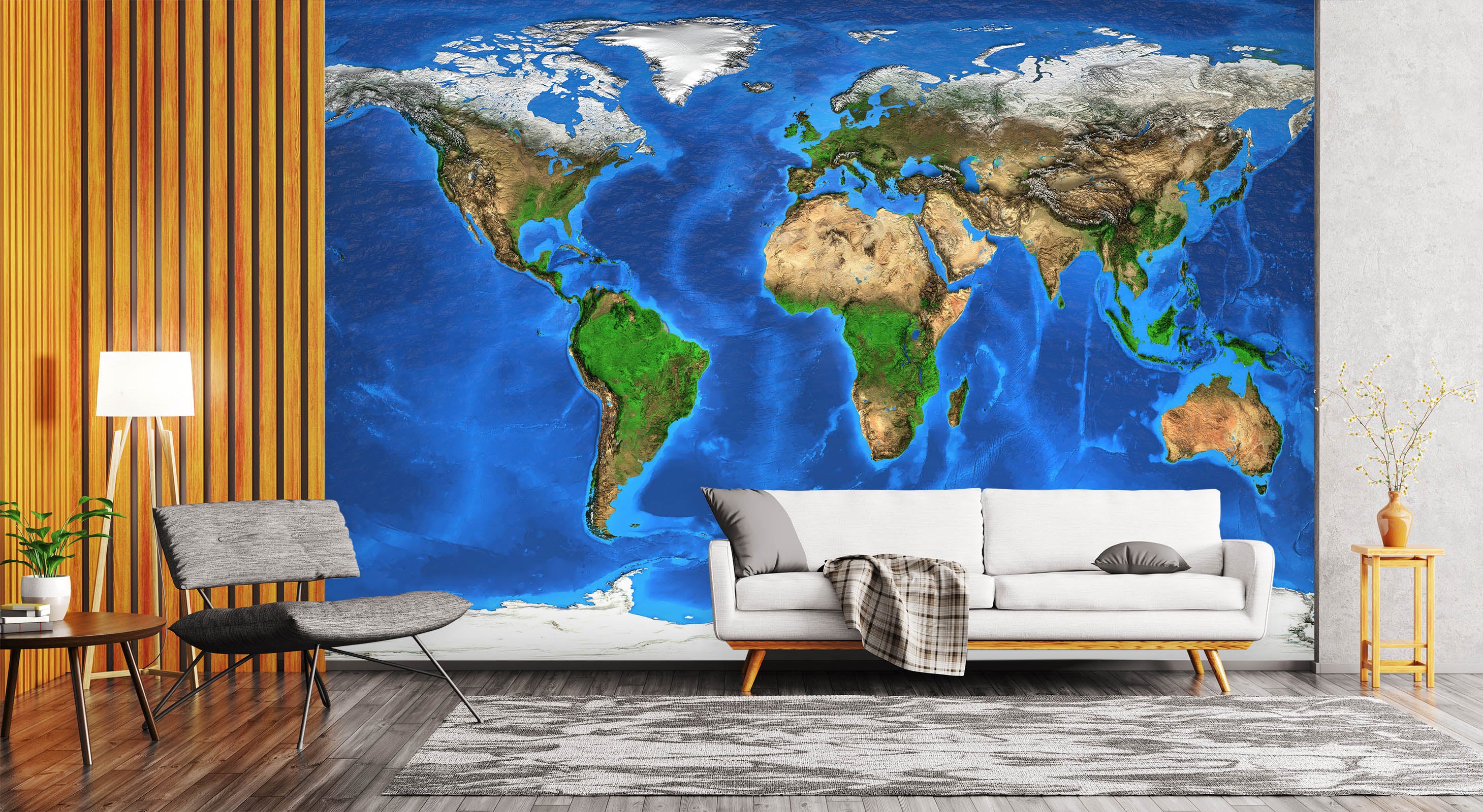 3D Green Island 2108 World Map Wall Murals