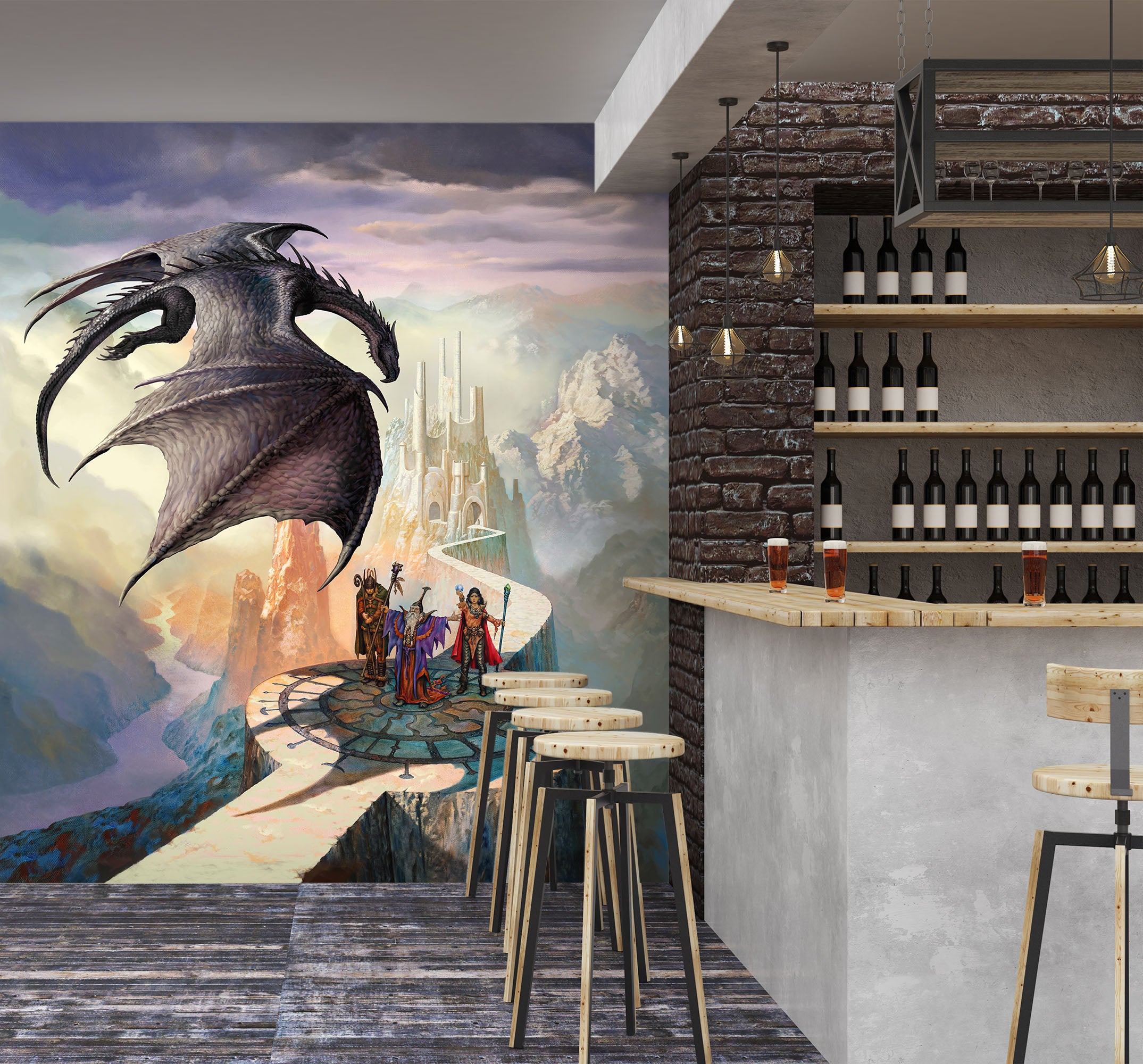 3D Dragon Castle Soldier 7153 Ciruelo Wall Mural Wall Murals