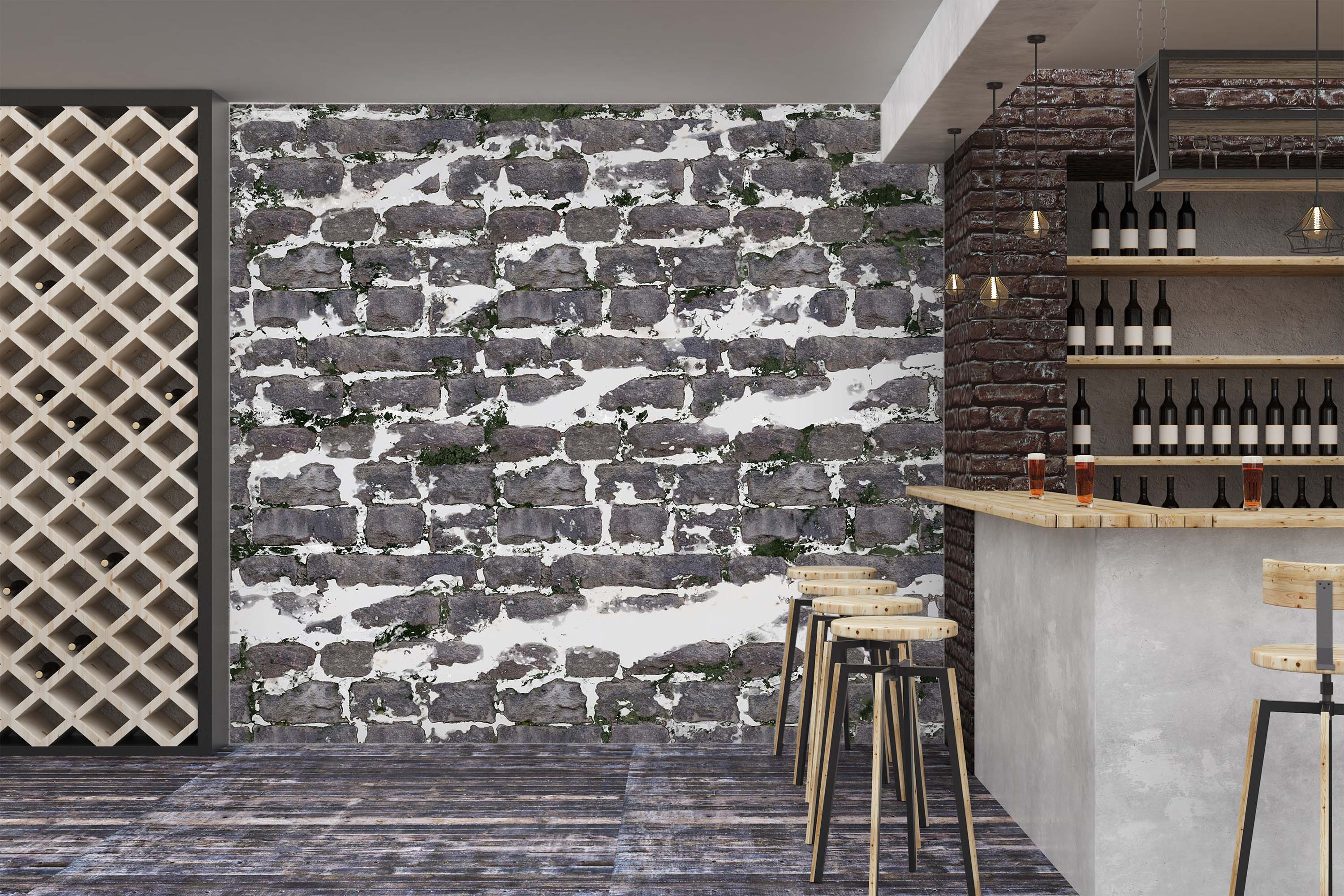 3D Grey Bricks 1435 Wall Murals