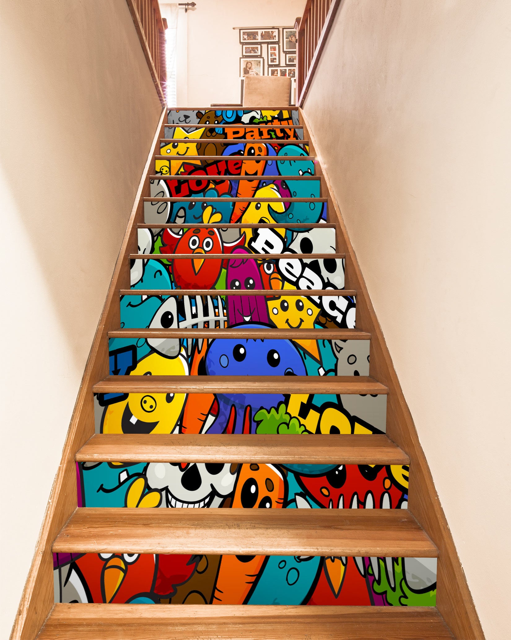 3D Lovely Vegetable Buddies 256 Stair Risers