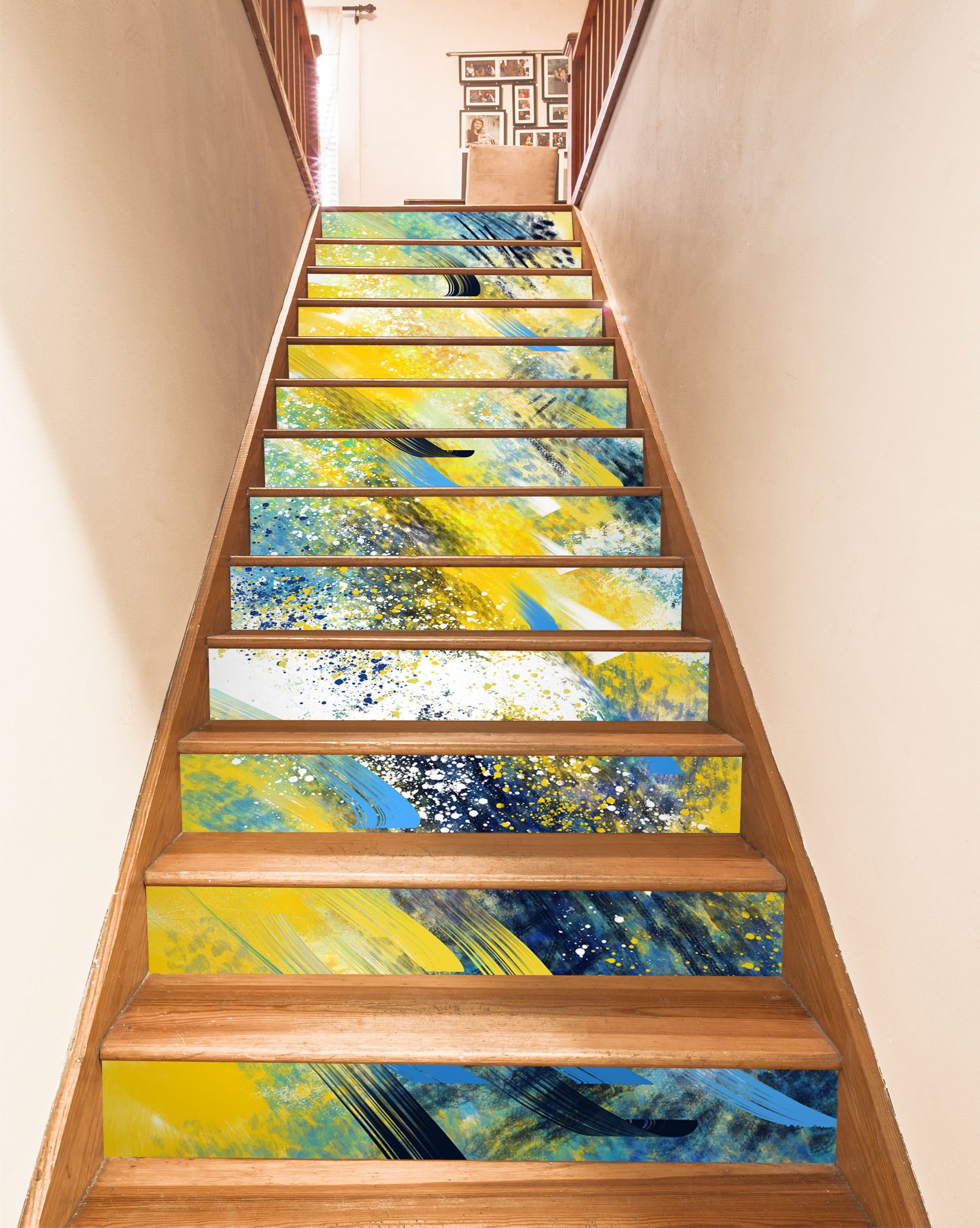 3D Yellow Color Graffiti 551 Stair Risers