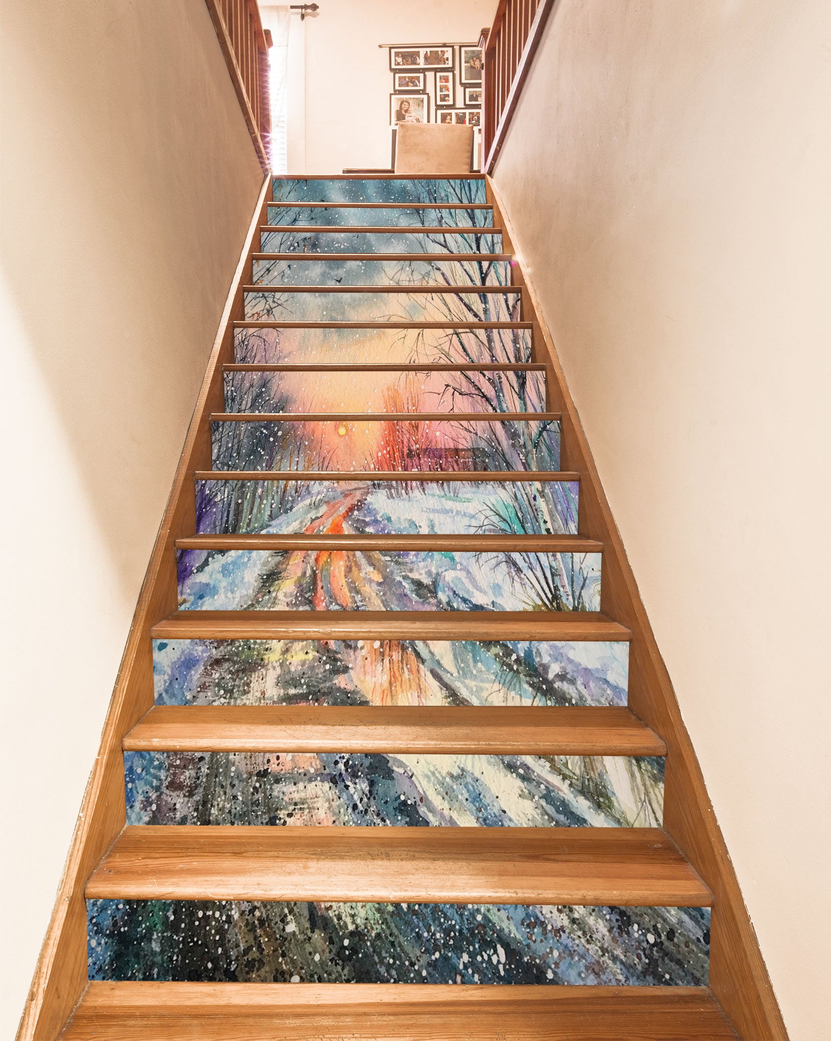 3D Winter In Painting 516 Stair Risers