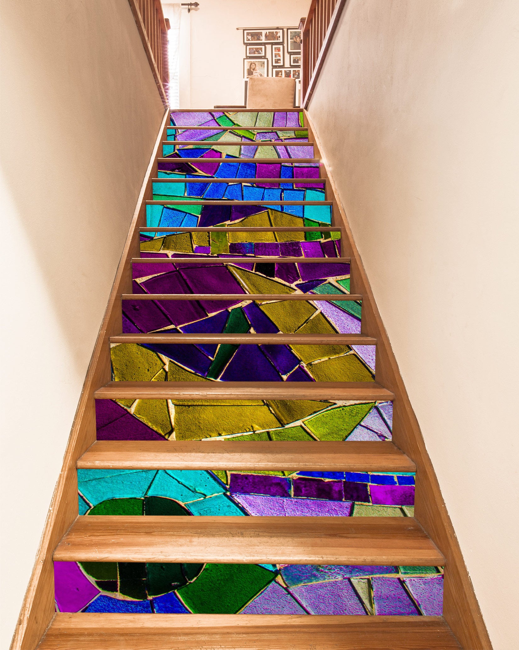 3D Stained Glass Stitching 473 Stair Risers