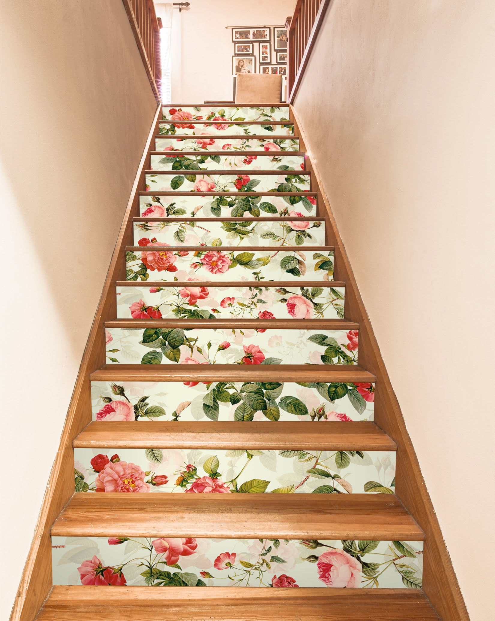 3D Pink Rose 103229 Uta Naumann Stair Risers