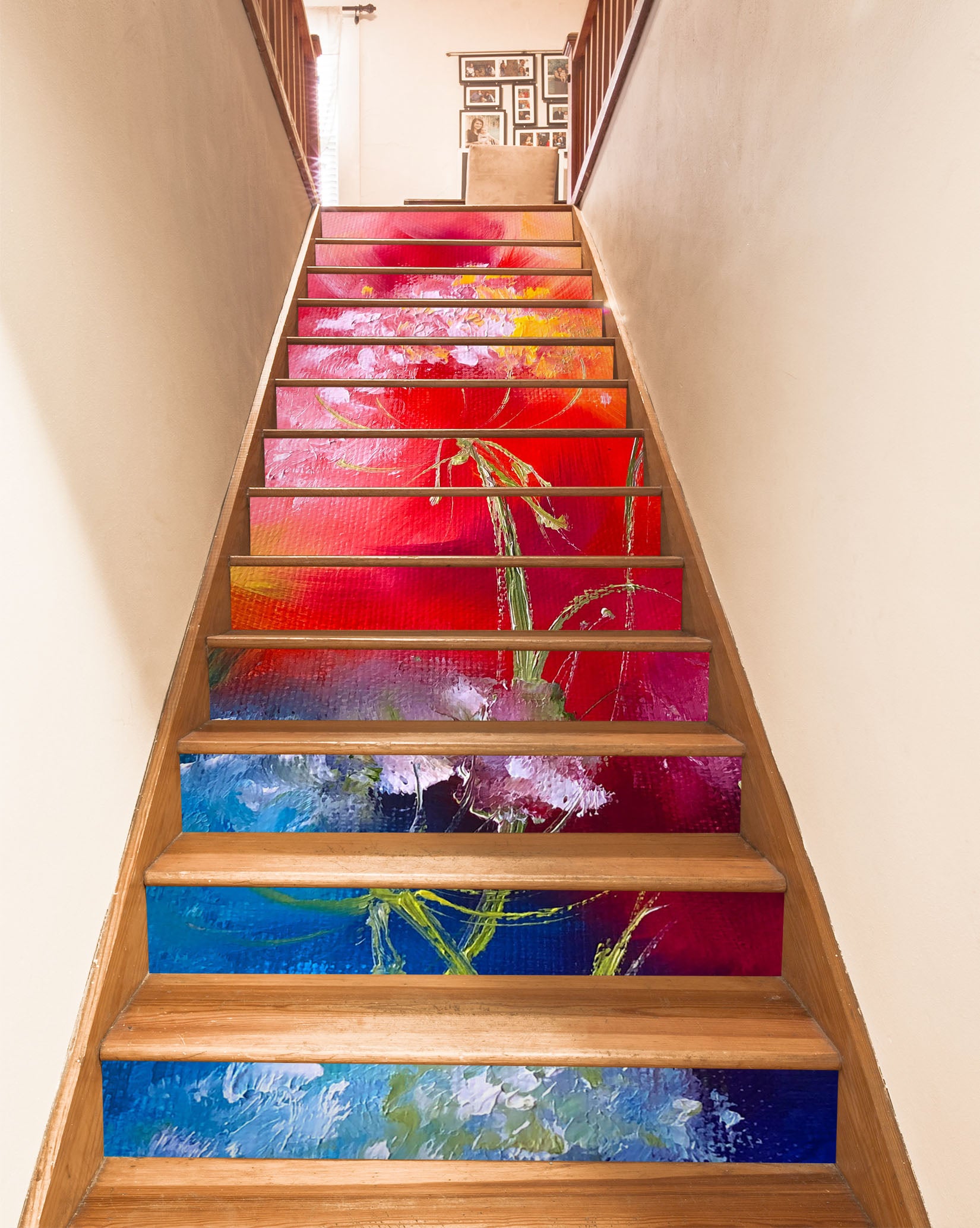 3D Bright Red Flower 2033 Skromova Marina Stair Risers