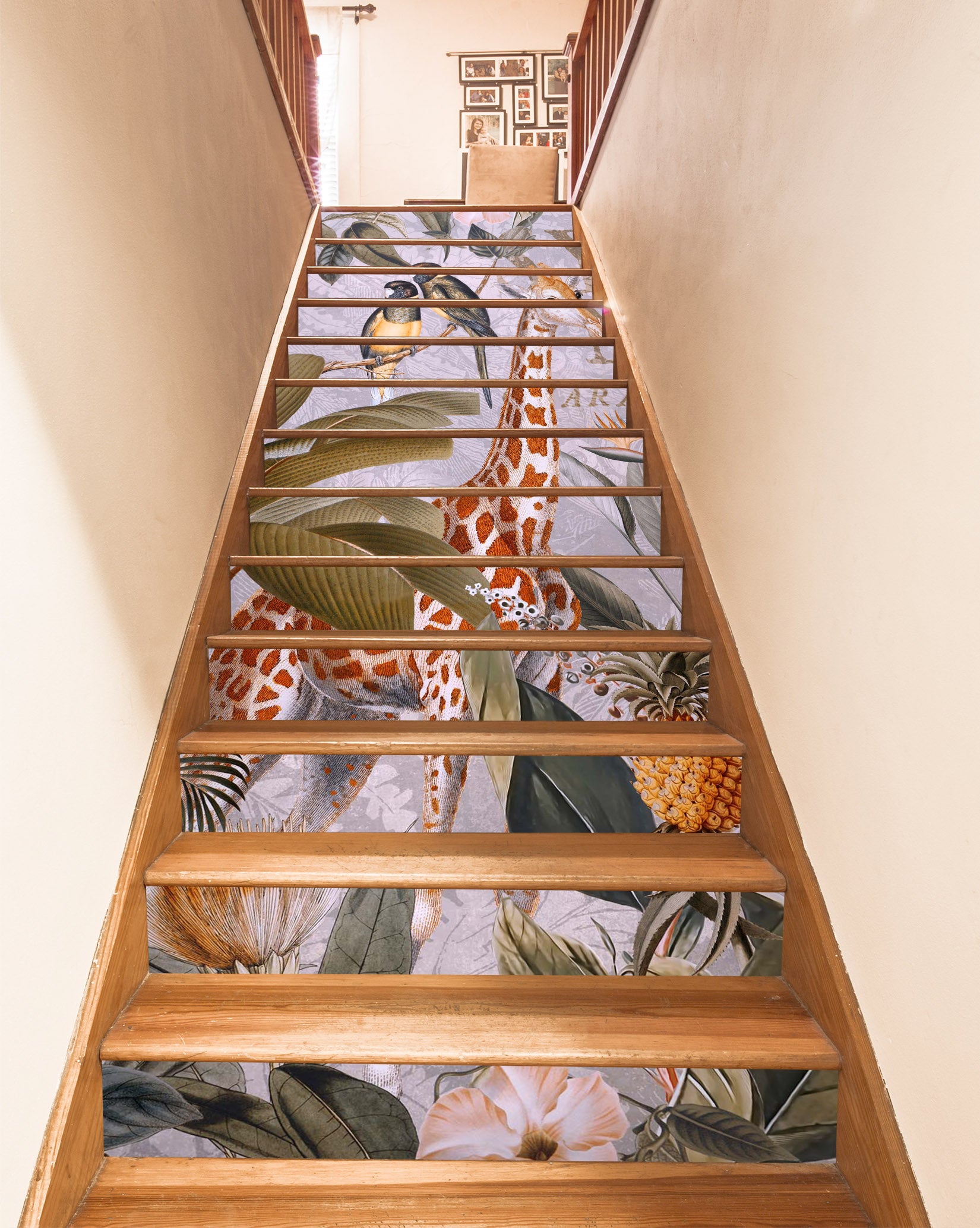 3D Giraffe Pineapple Leaves 11030 Andrea Haase Stair Risers
