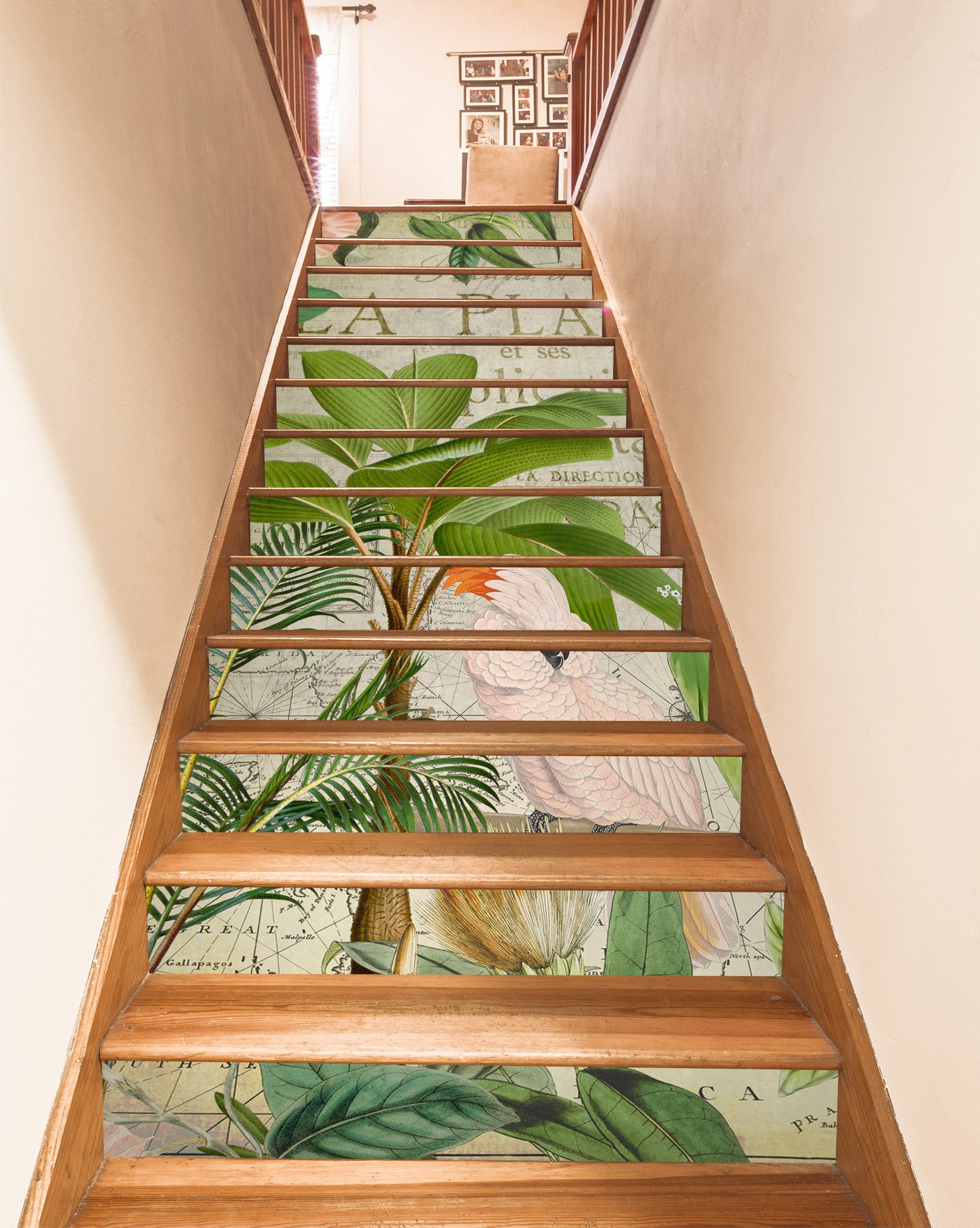 3D Bird Green Leaves 11051 Andrea Haase Stair Risers