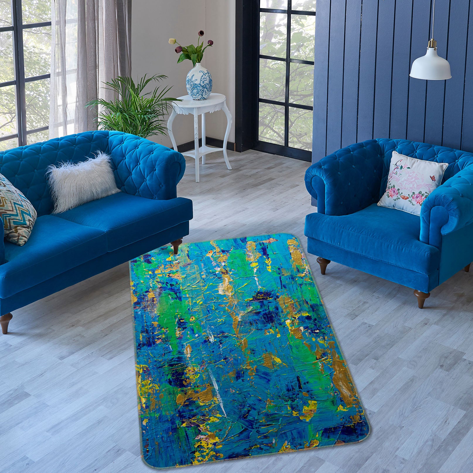 3D Color Graffiti 3018 Allan P. Friedlander Rug Non Slip Rug Mat