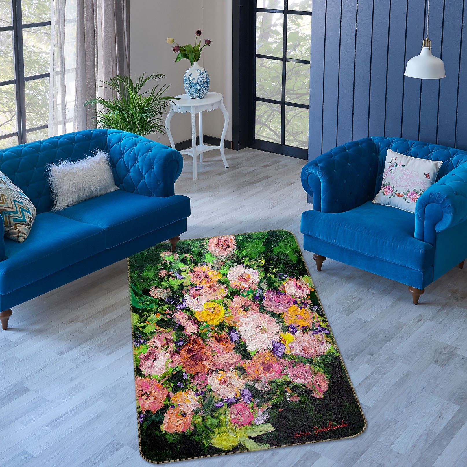 3D Beautiful Garden 3027 Allan P. Friedlander Rug Non Slip Rug Mat