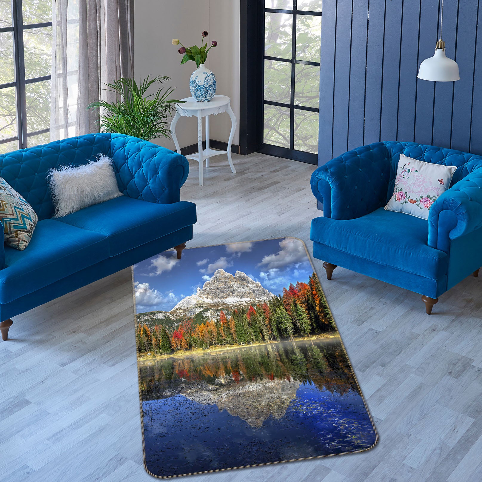 3D Forest Lake 1182 Marco Carmassi Rug Non Slip Rug Mat