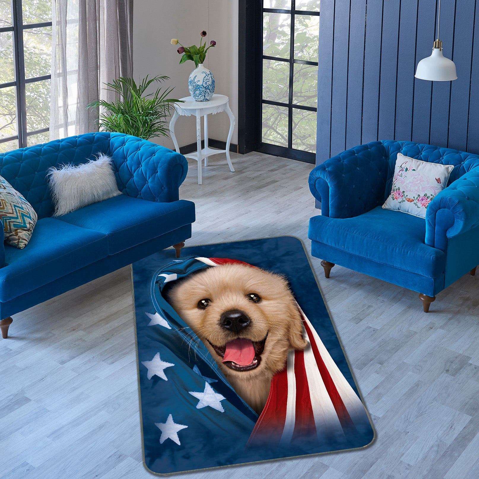 3D Star Dog 1001 Vincent Hie Rug Non Slip Rug Mat
