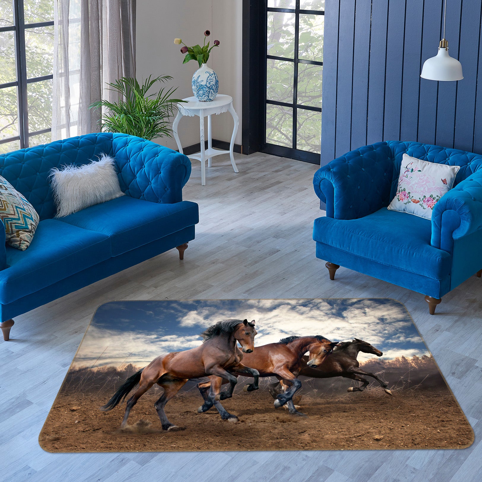 3D Land Horse 067 Animal Non Slip Rug Mat