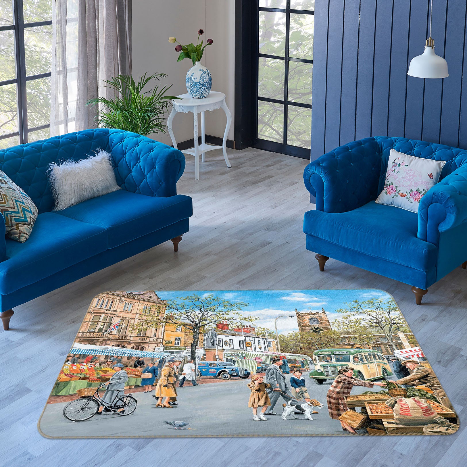 3D Market Day 1087 Trevor Mitchell Rug Non Slip Rug Mat