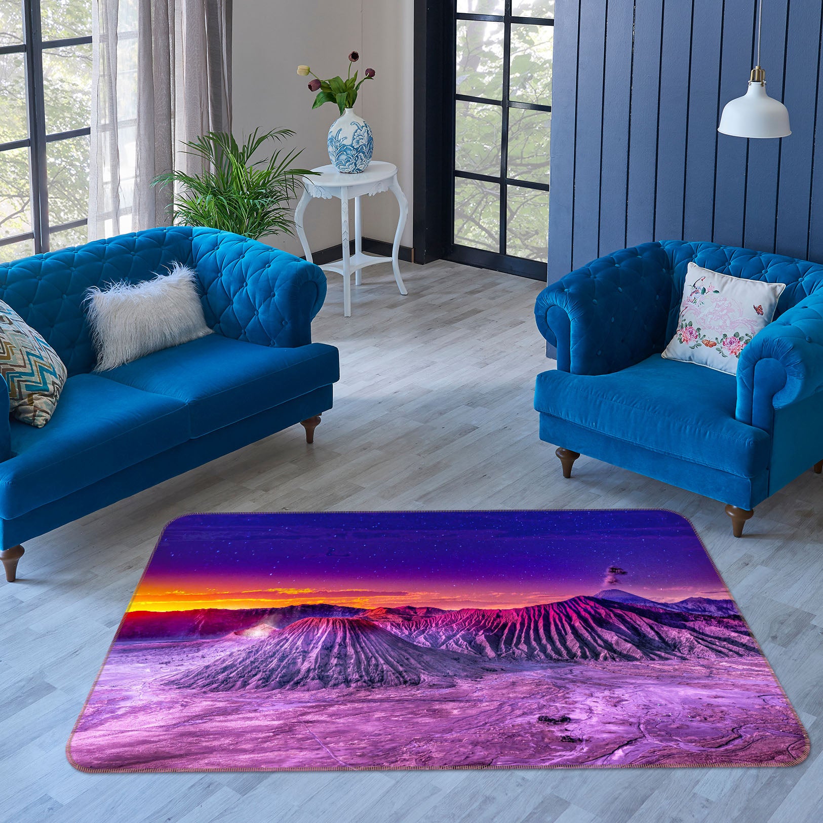 3D Purple ea Water 1134 Marco Carmassi Rug Non Slip Rug Mat