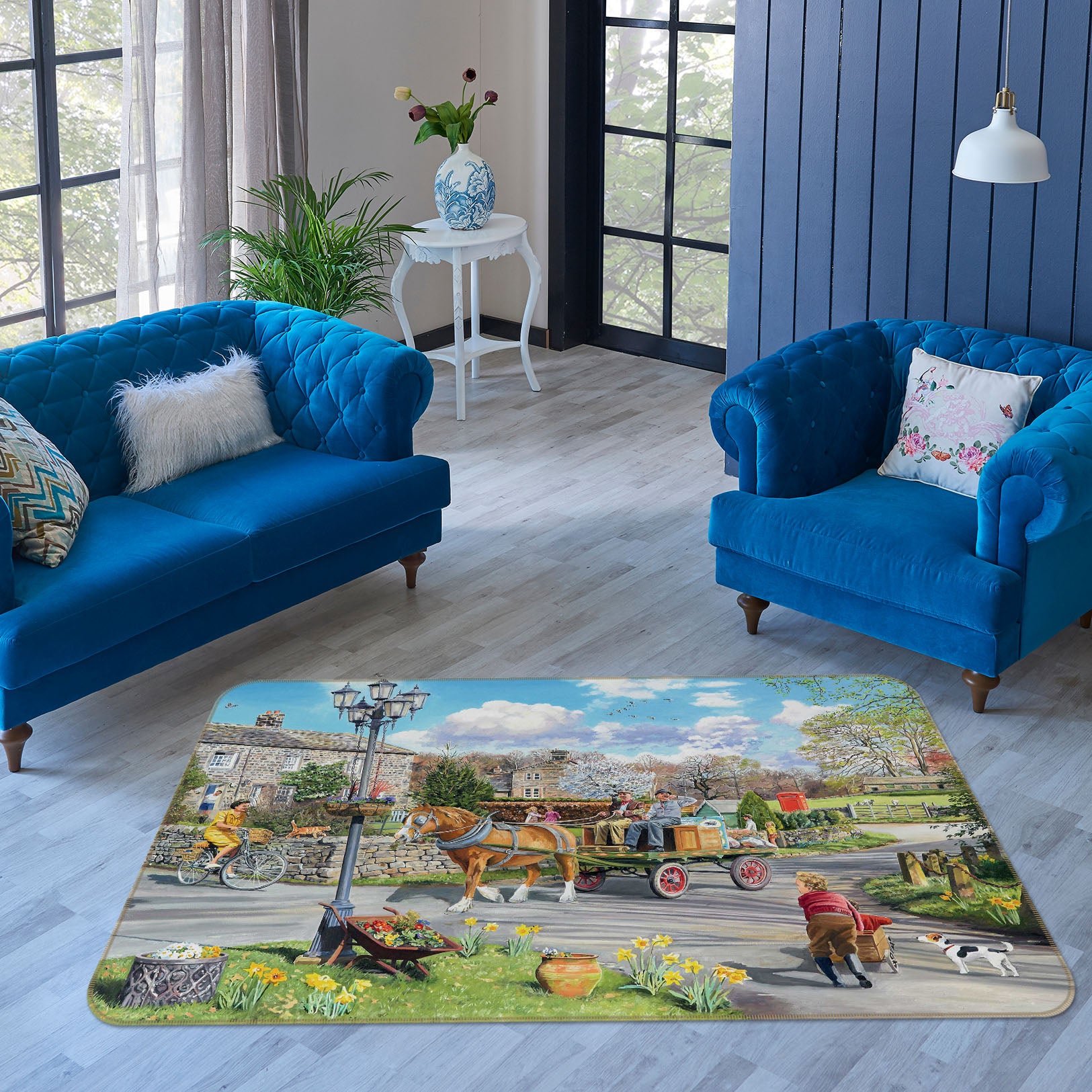 3D Carriage 1098 Trevor Mitchell Rug Non Slip Rug Mat