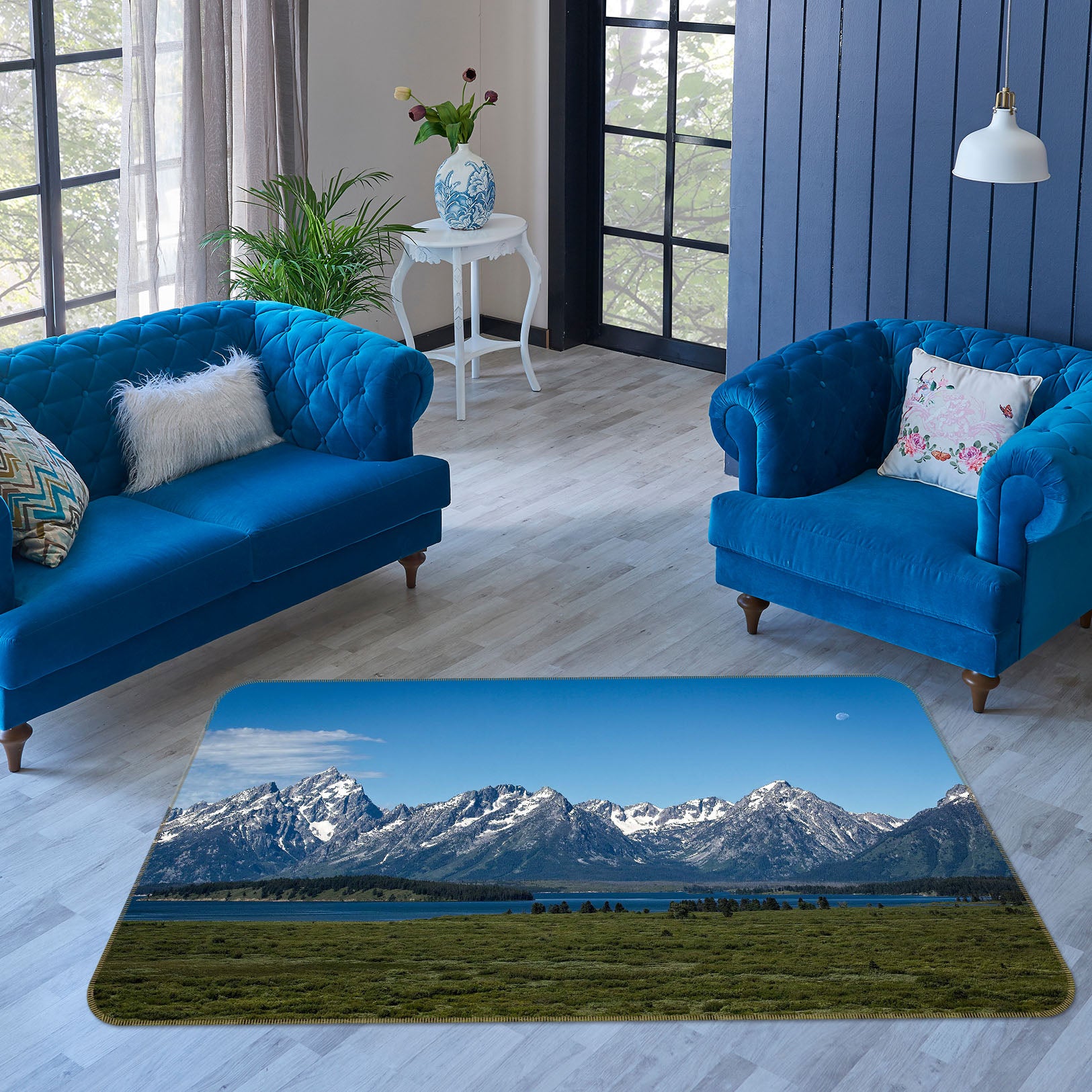 3D Snow Mountain 1117 Kathy Barefield Rug Non Slip Rug Mat
