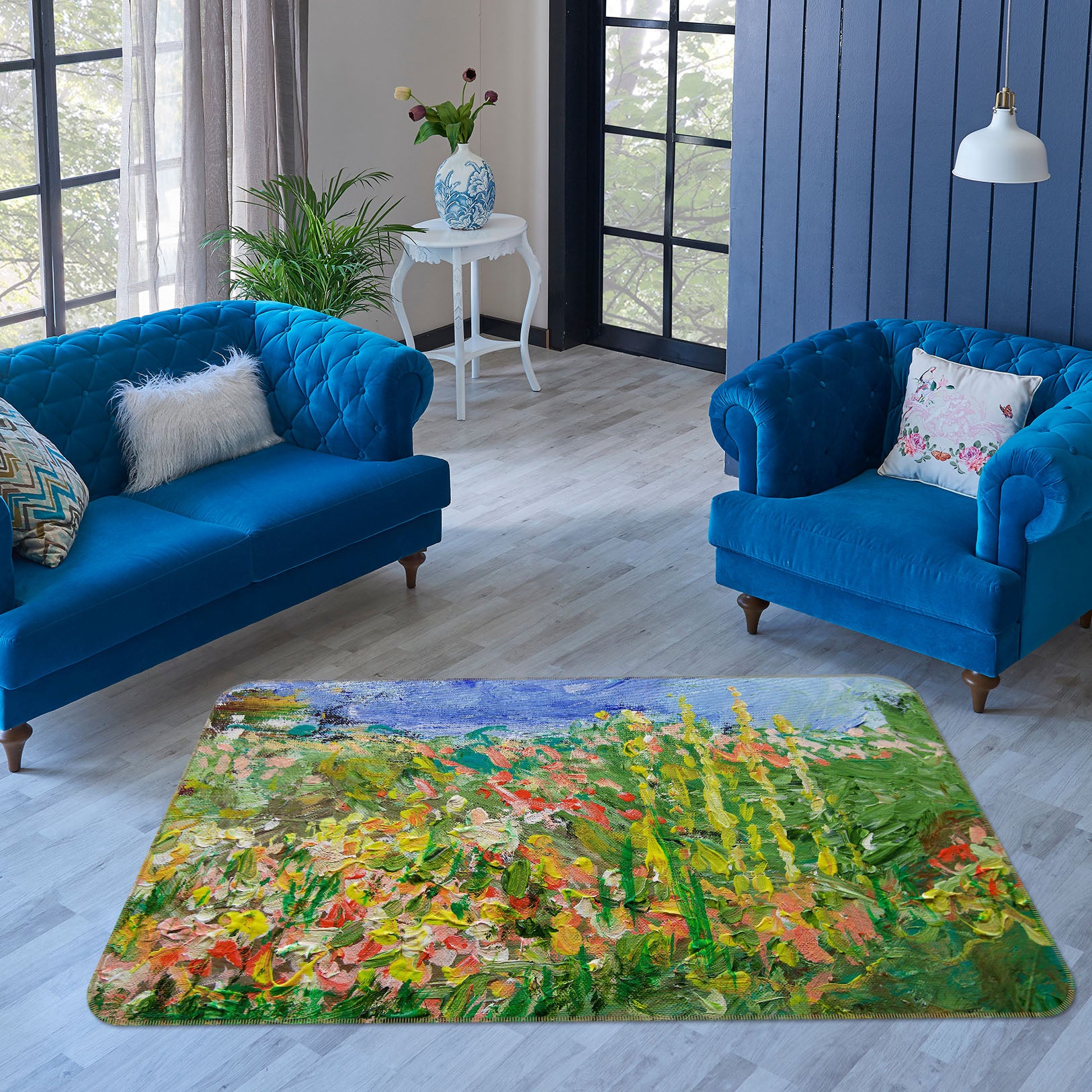 3D Abstract Garden 1094 Allan P. Friedlander Rug Non Slip Rug Mat
