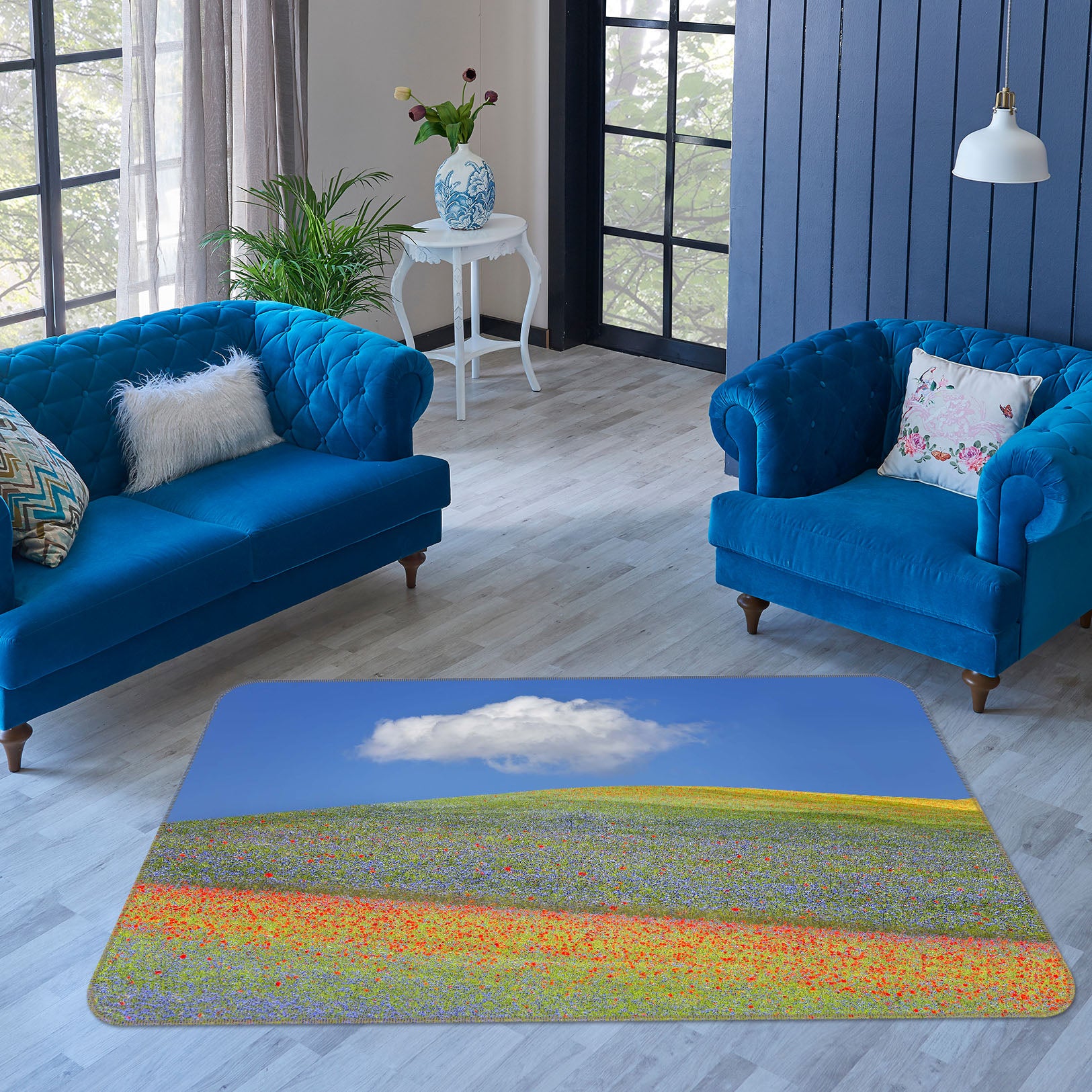 3D Summer Flowers 1153 Marco Carmassi Rug Non Slip Rug Mat