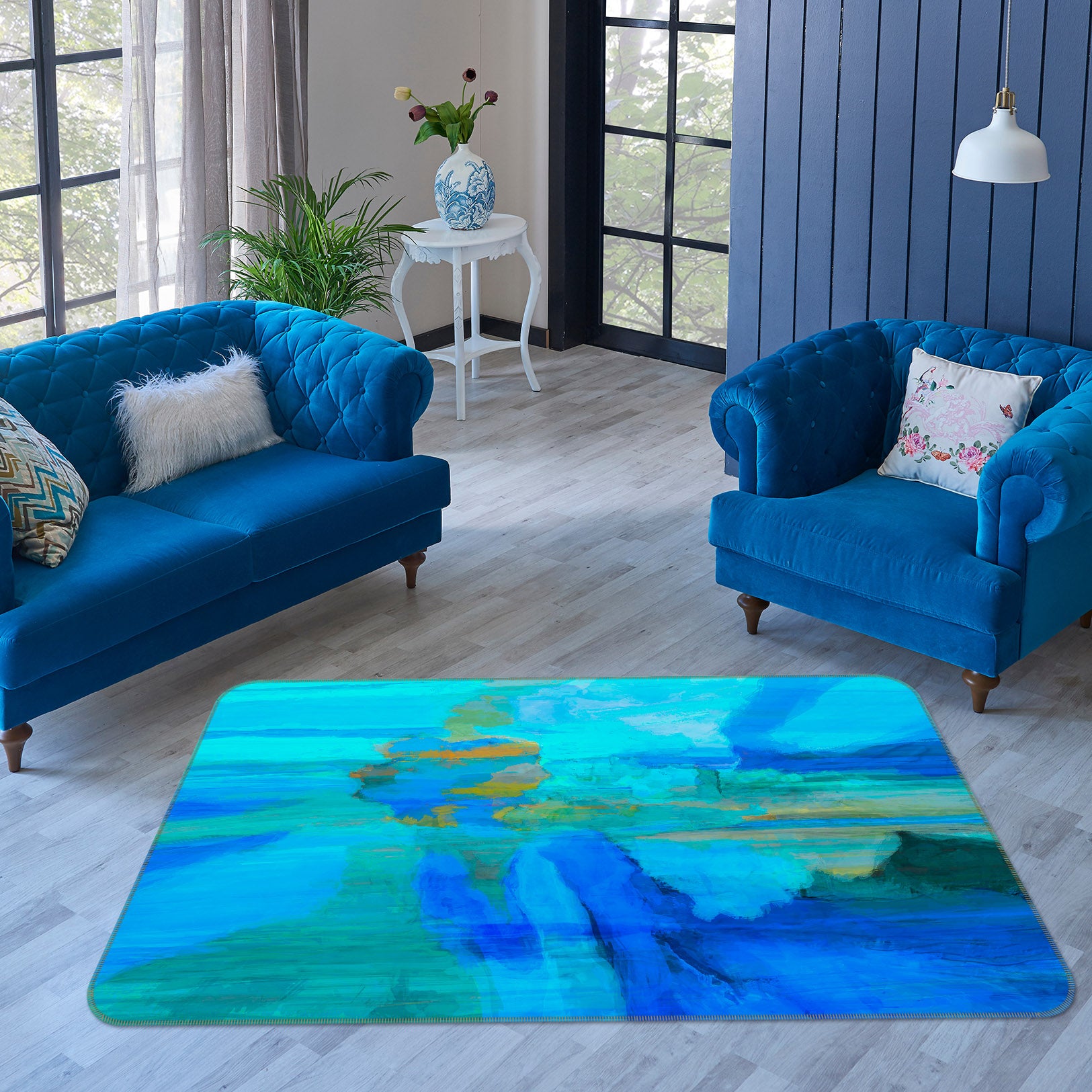 3D Blue Sea 1012 Michael Tienhaara Rug Non Slip Rug Mat