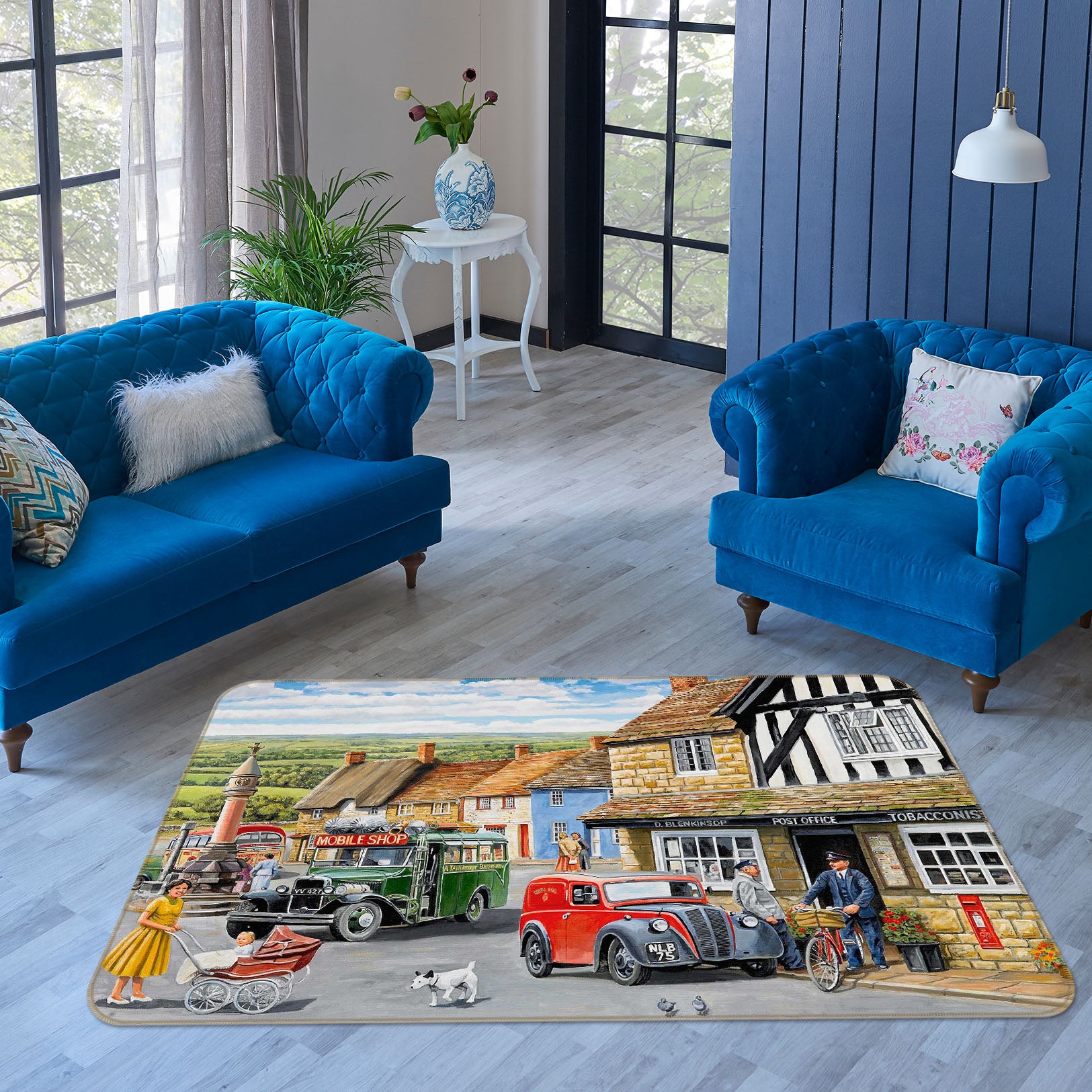 3D The Post Office 1115 Trevor Mitchell Rug Non Slip Rug Mat