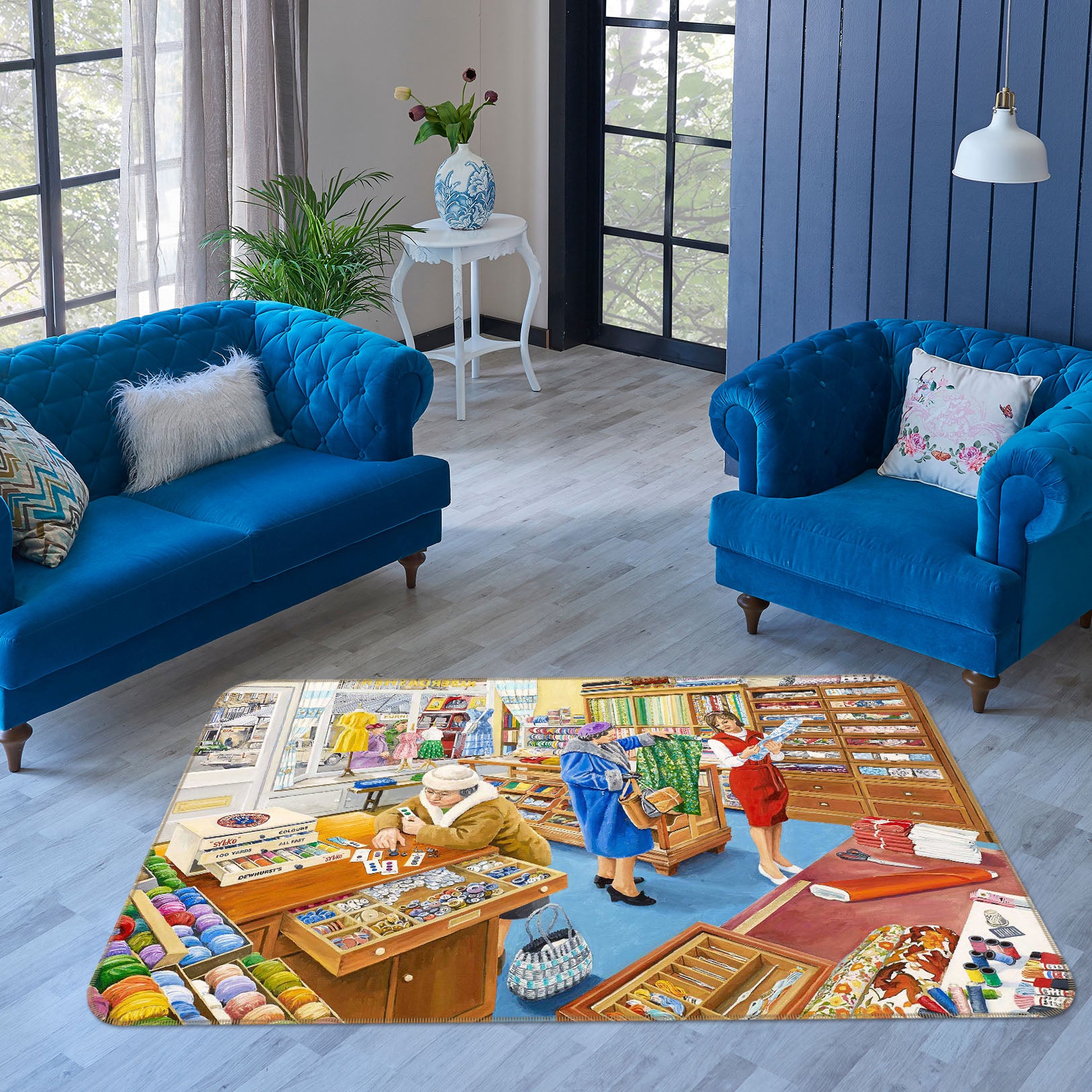 3D The Haberdasher 1110 Trevor Mitchell Rug Non Slip Rug Mat