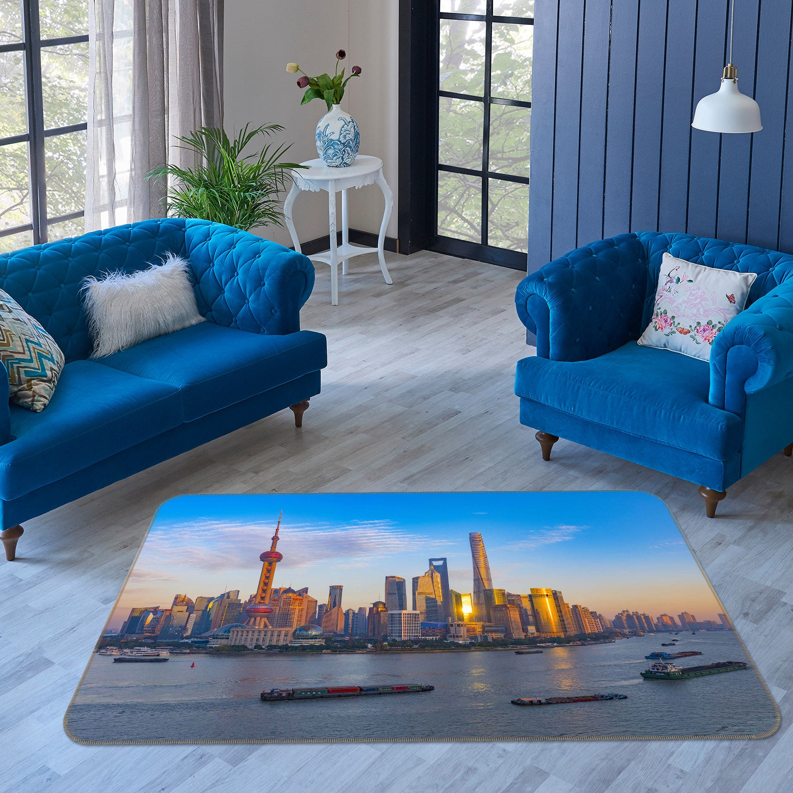 3D Water City 1185 Marco Carmassi Rug Non Slip Rug Mat