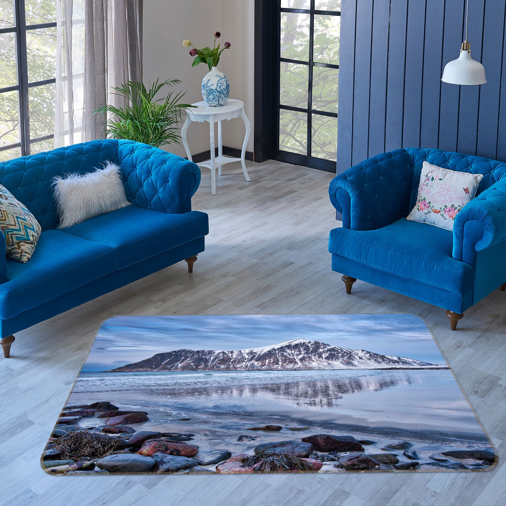 3D Glacier 1107 Marco Carmassi Rug Non Slip Rug Mat