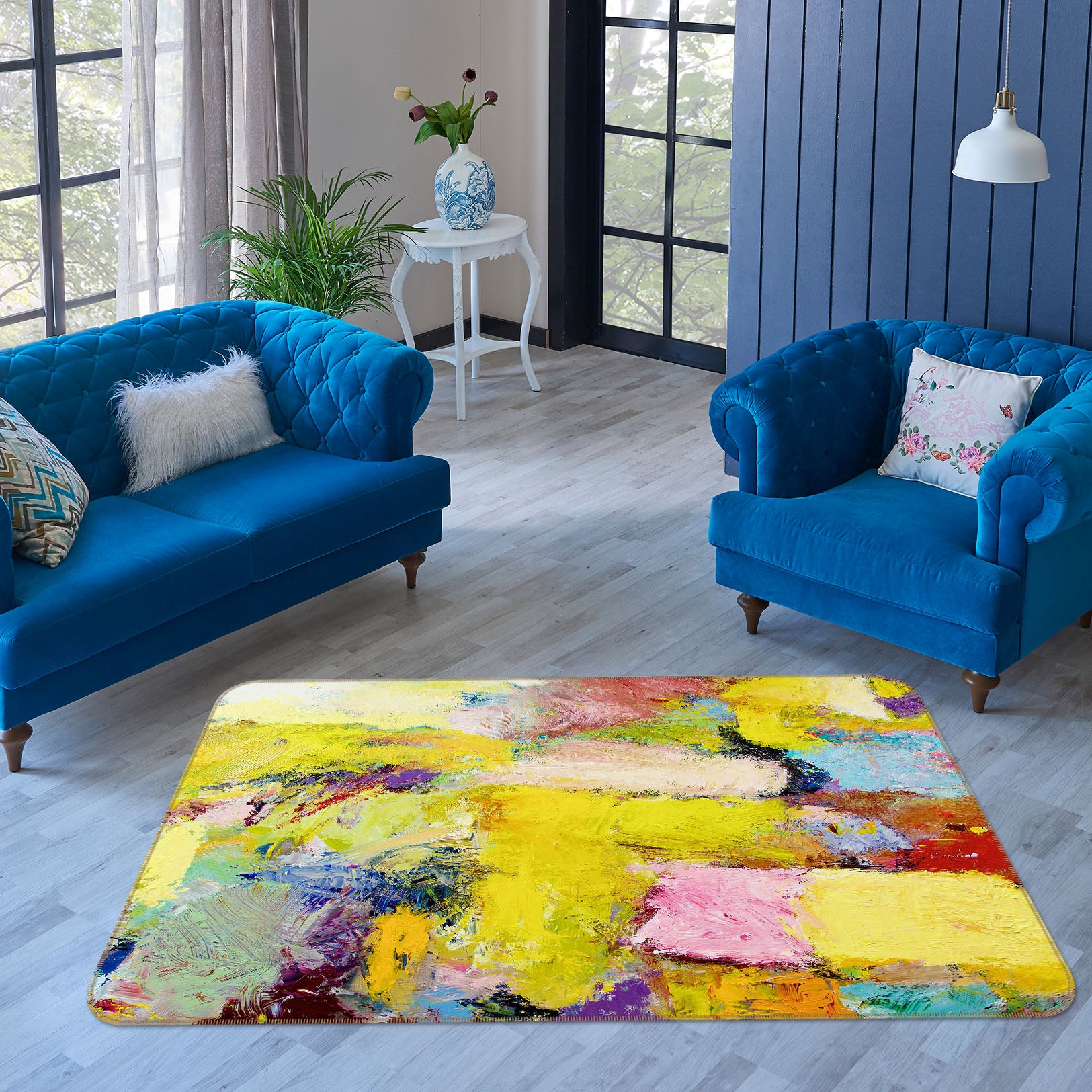 3D Color Graffiti 1074 Allan P. Friedlander Rug Non Slip Rug Mat