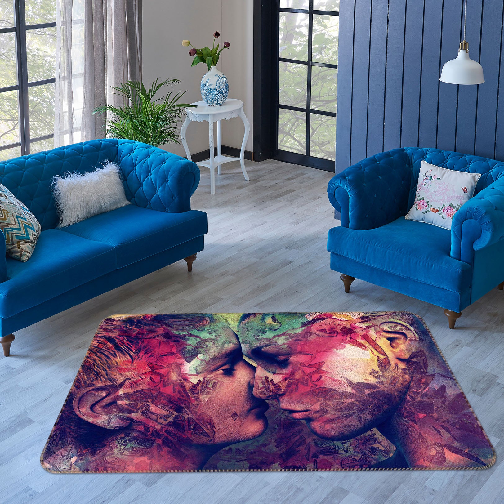 3D Graffiti Love 1004 Marco Cavazzana Rug Non Slip Rug Mat