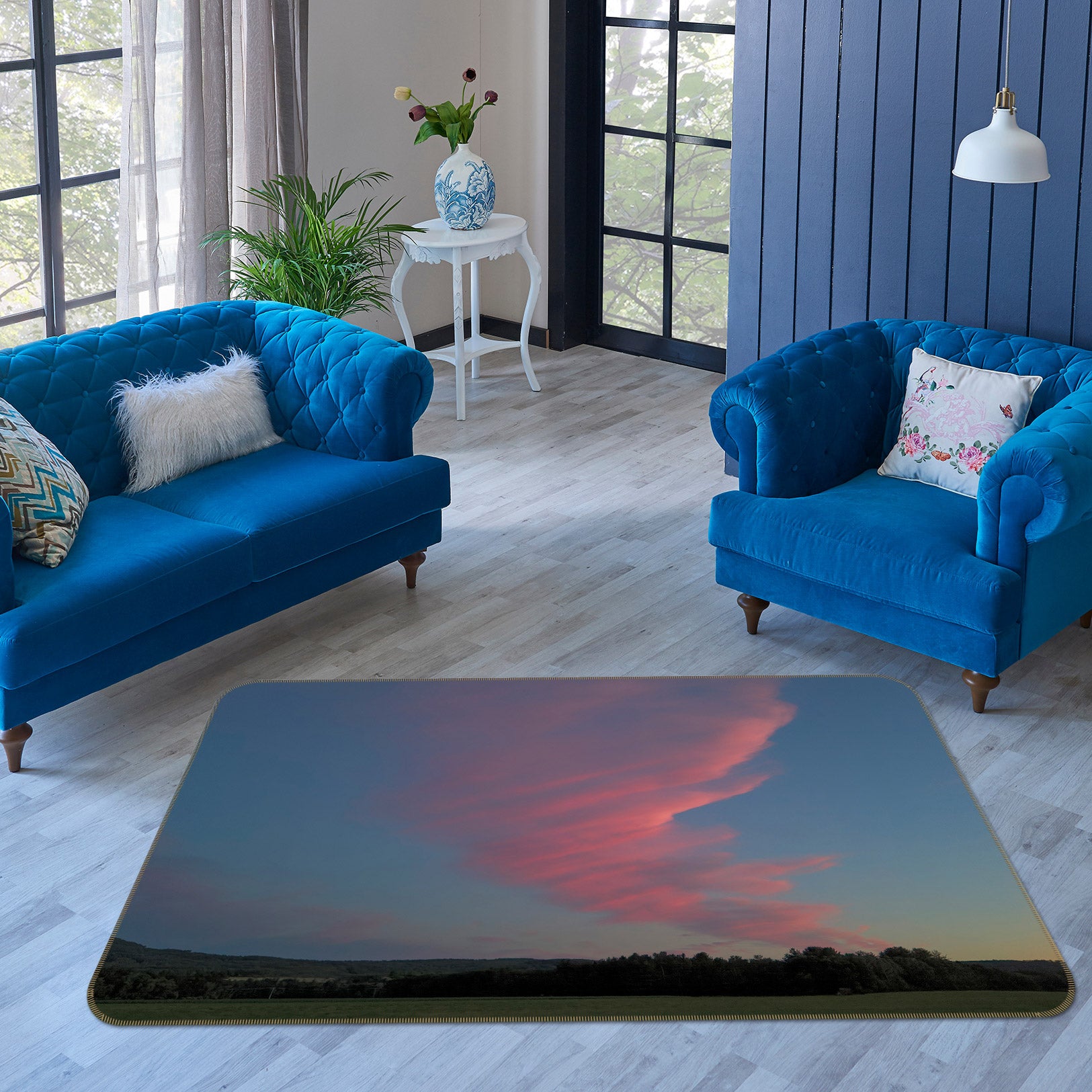 3D Pink Cloud 1029 Jerry LoFaro Rug Non Slip Rug Mat