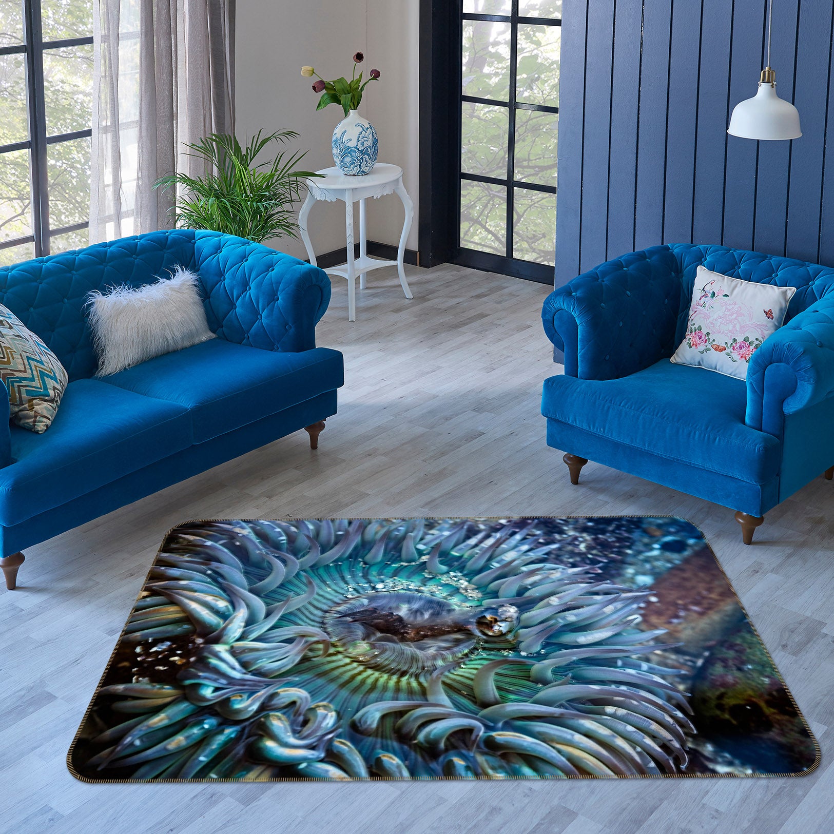 3D Tidepool Treasure 1129 Kathy Barefield Rug Non Slip Rug Mat