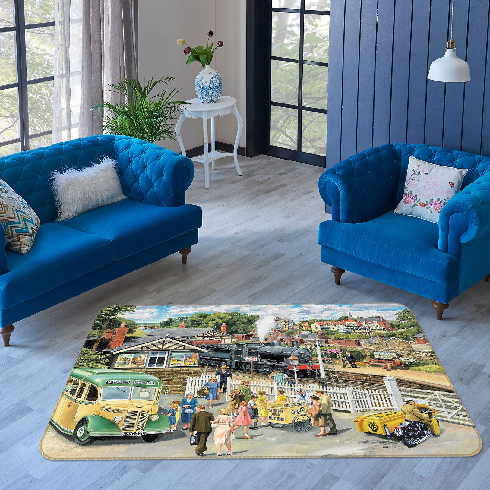 3D Ice Cream Station 1099 Trevor Mitchell Rug Non Slip Rug Mat