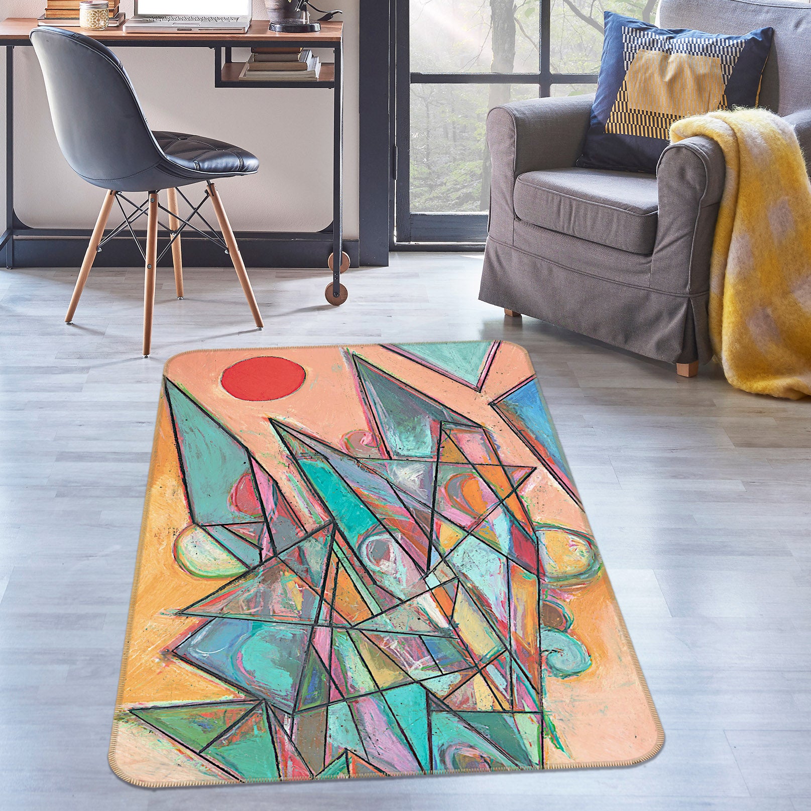 3D Color Origami 1026 Allan P. Friedlander Rug Non Slip Rug Mat