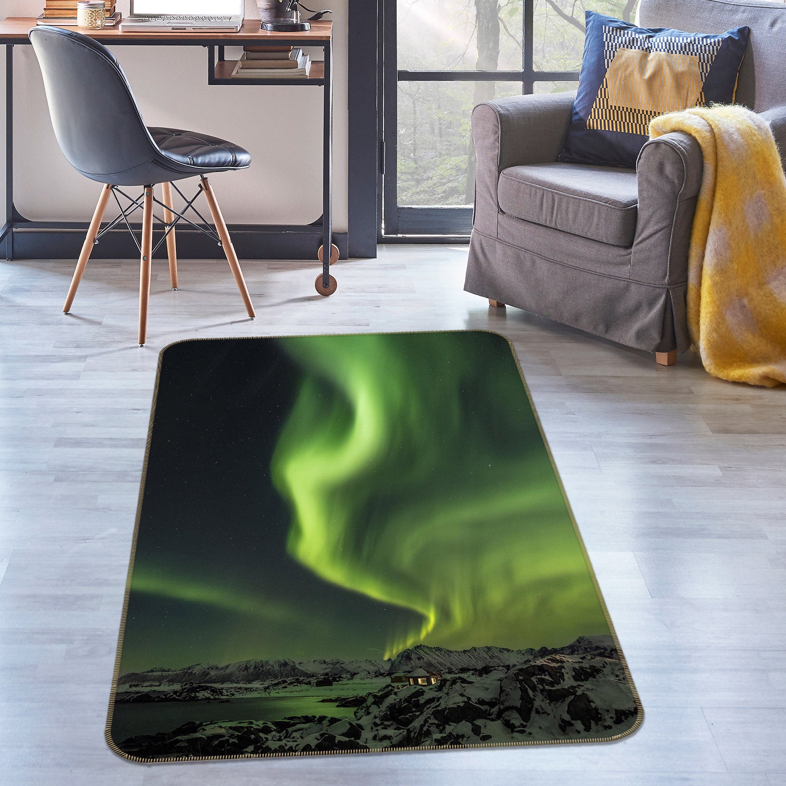 3D Green Smoke 1177 Marco Carmassi Rug Non Slip Rug Mat