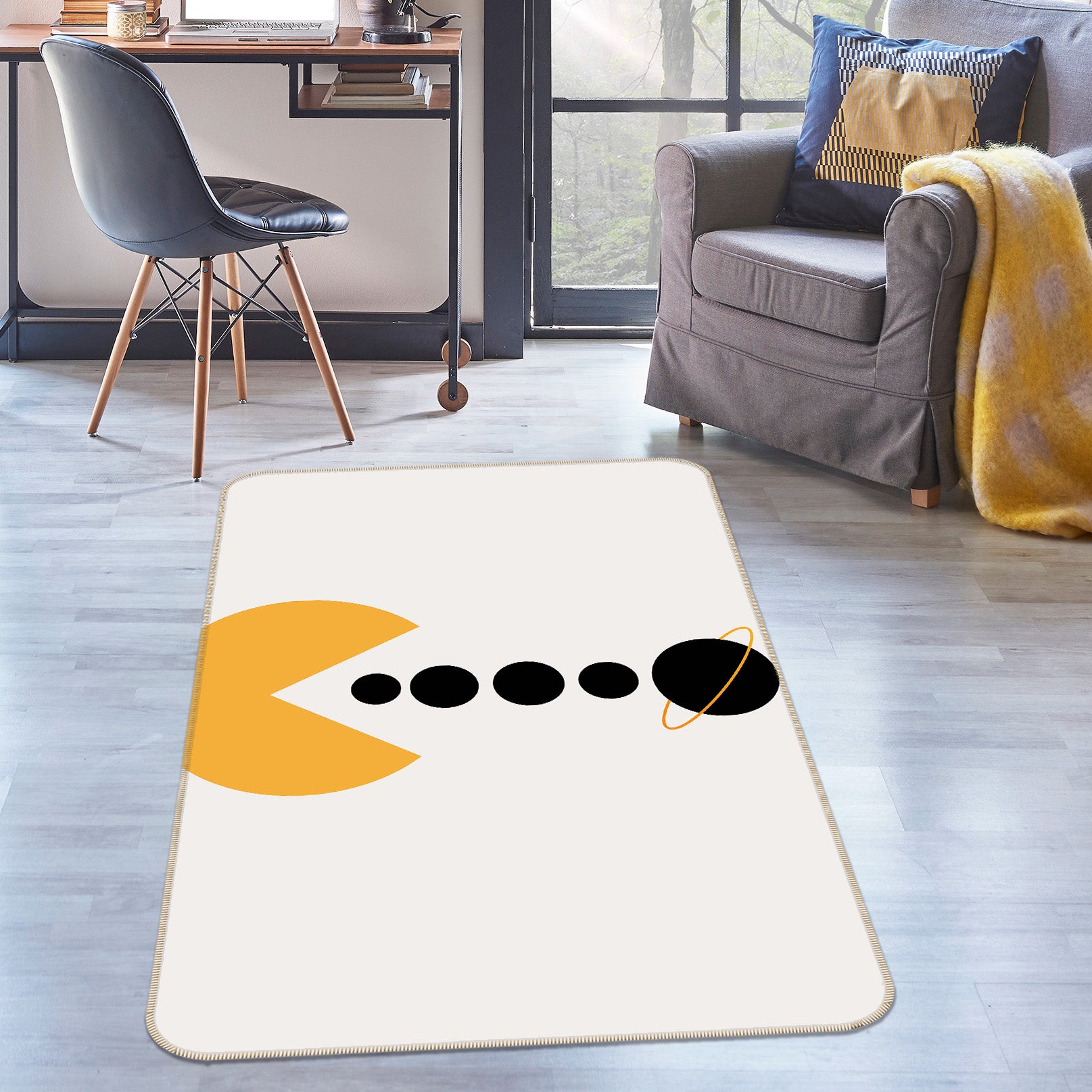 3D Monster Eating Ball 1144 Boris Draschoff Rug Non Slip Rug Mat