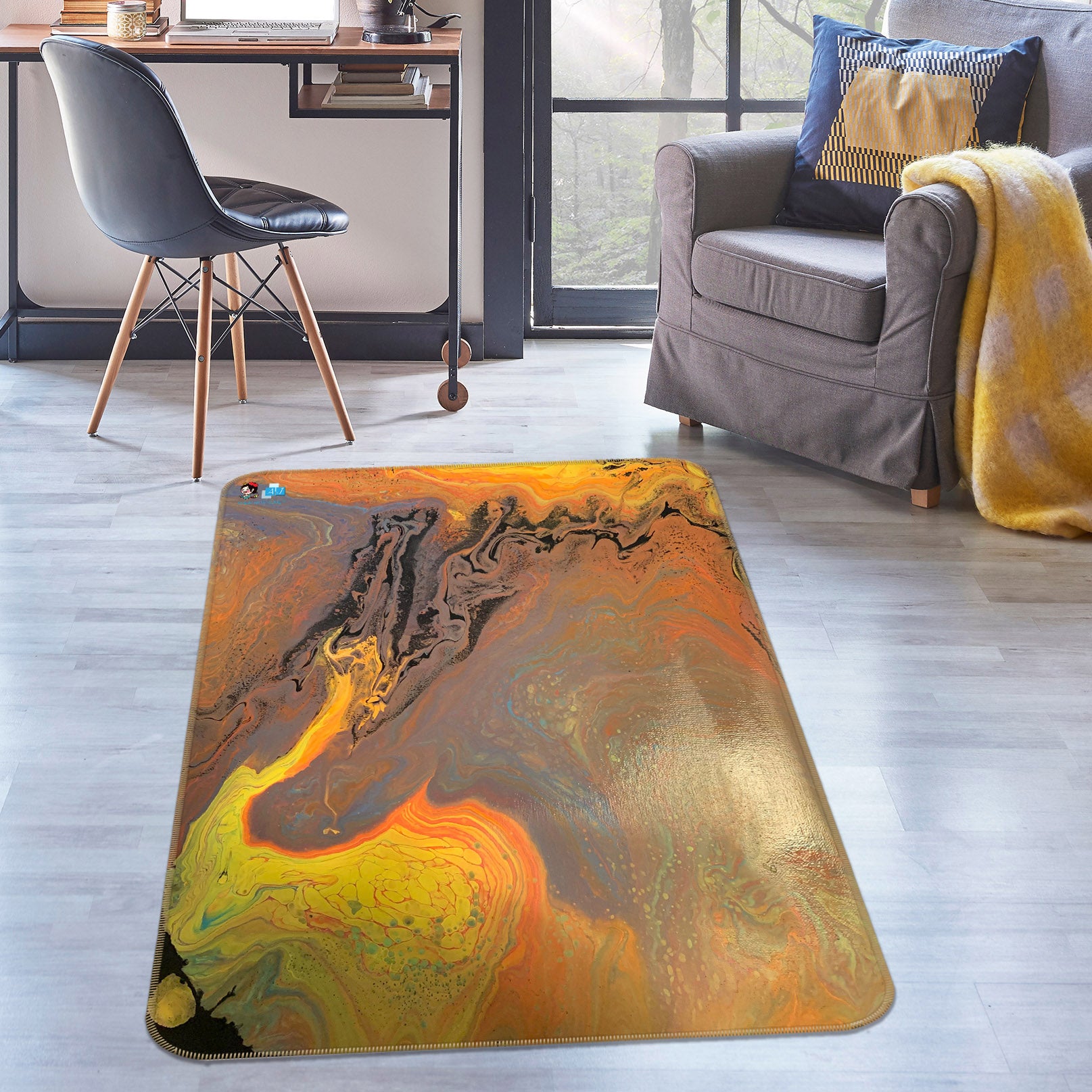 3D Golden Texture 40025 Valerie Latrice Rug Non Slip Rug Mat