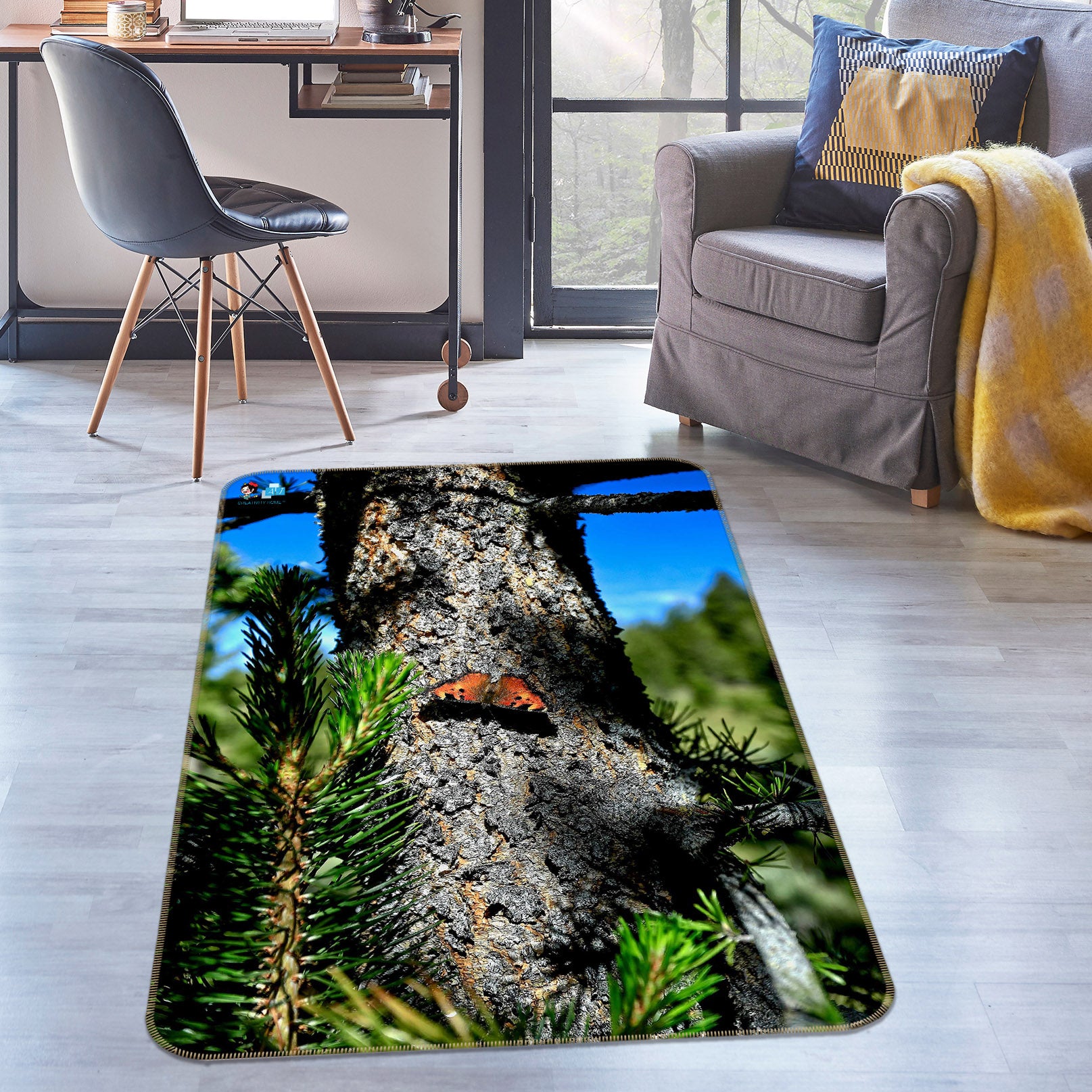 3D Alpine Butterfly 62229 Kathy Barefield Rug Non Slip Rug Mat