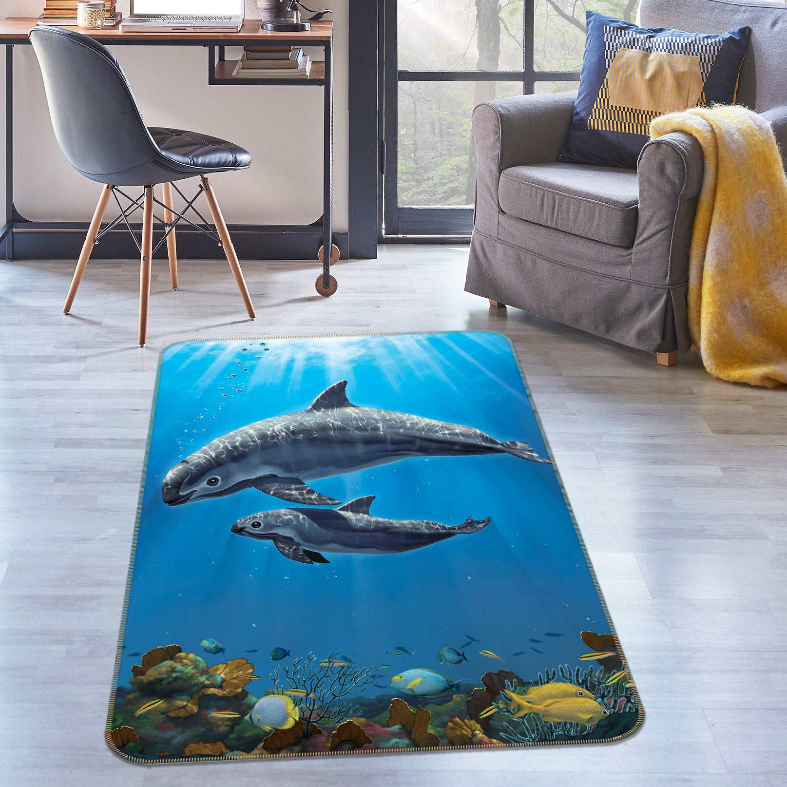 3D Vaquita Critically Endangered 1084 Vincent Hie Rug Non Slip Rug Mat