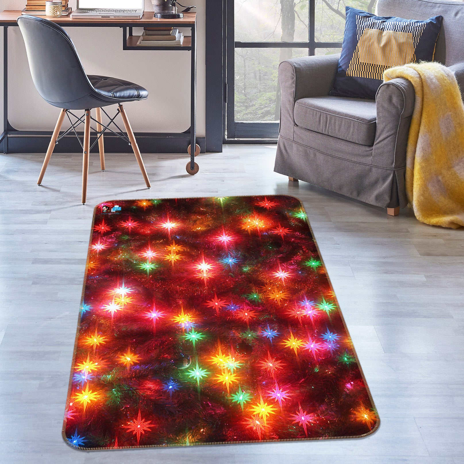 3D Colorful Starlight 57015 Christmas Non Slip Rug Mat Xmas