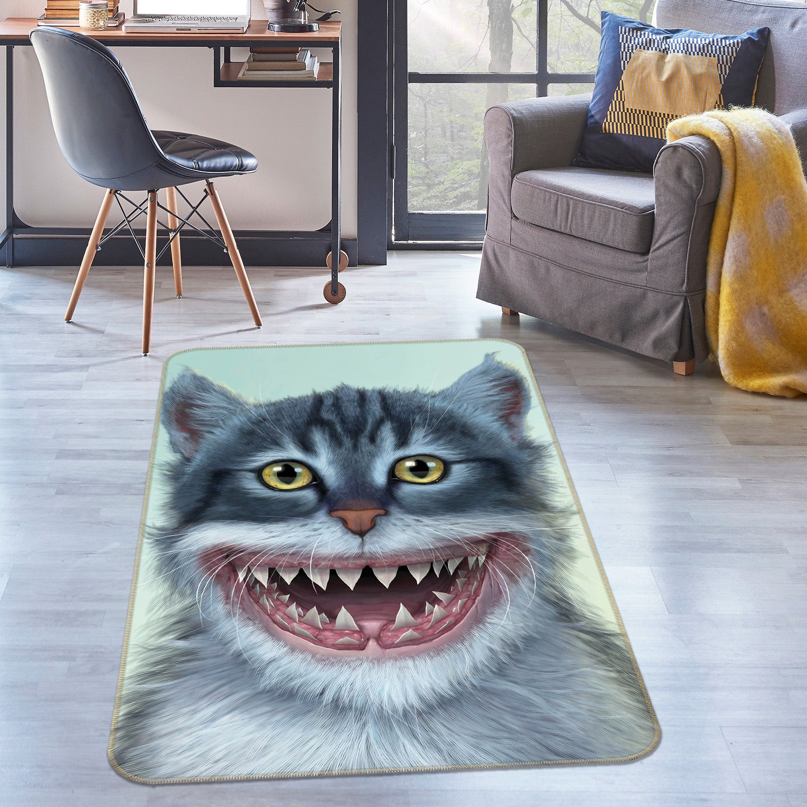 3D Sharkitten 1067 Vincent Hie Rug Non Slip Rug Mat