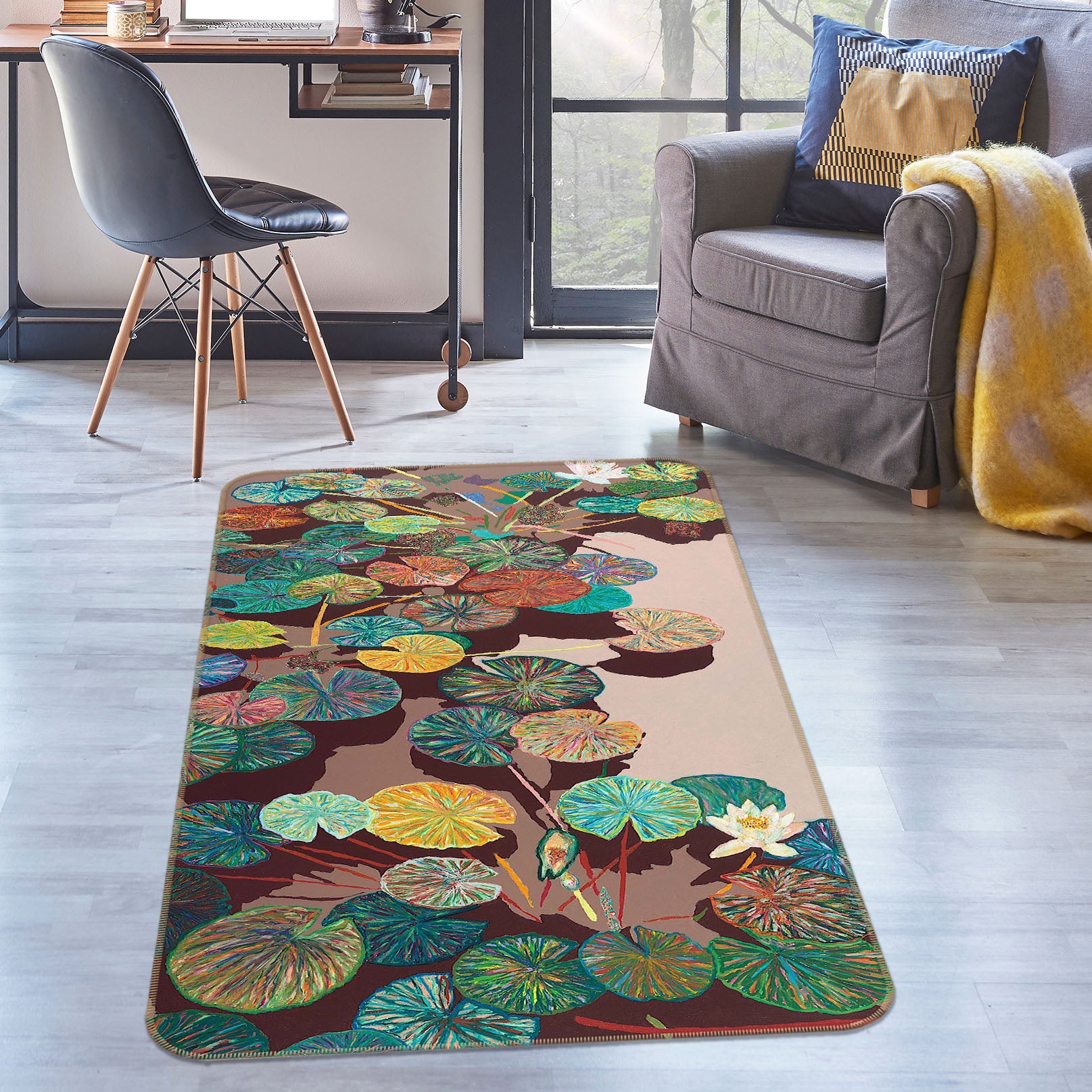 3D Frog Home 3031 Allan P. Friedlander Rug Non Slip Rug Mat