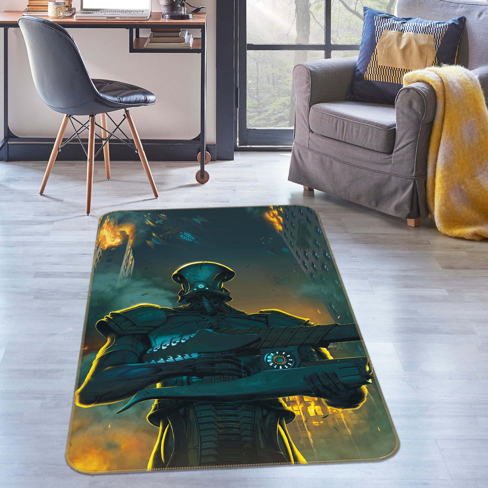 3D Invasion 1044 Vincent Hie Rug Non Slip Rug Mat