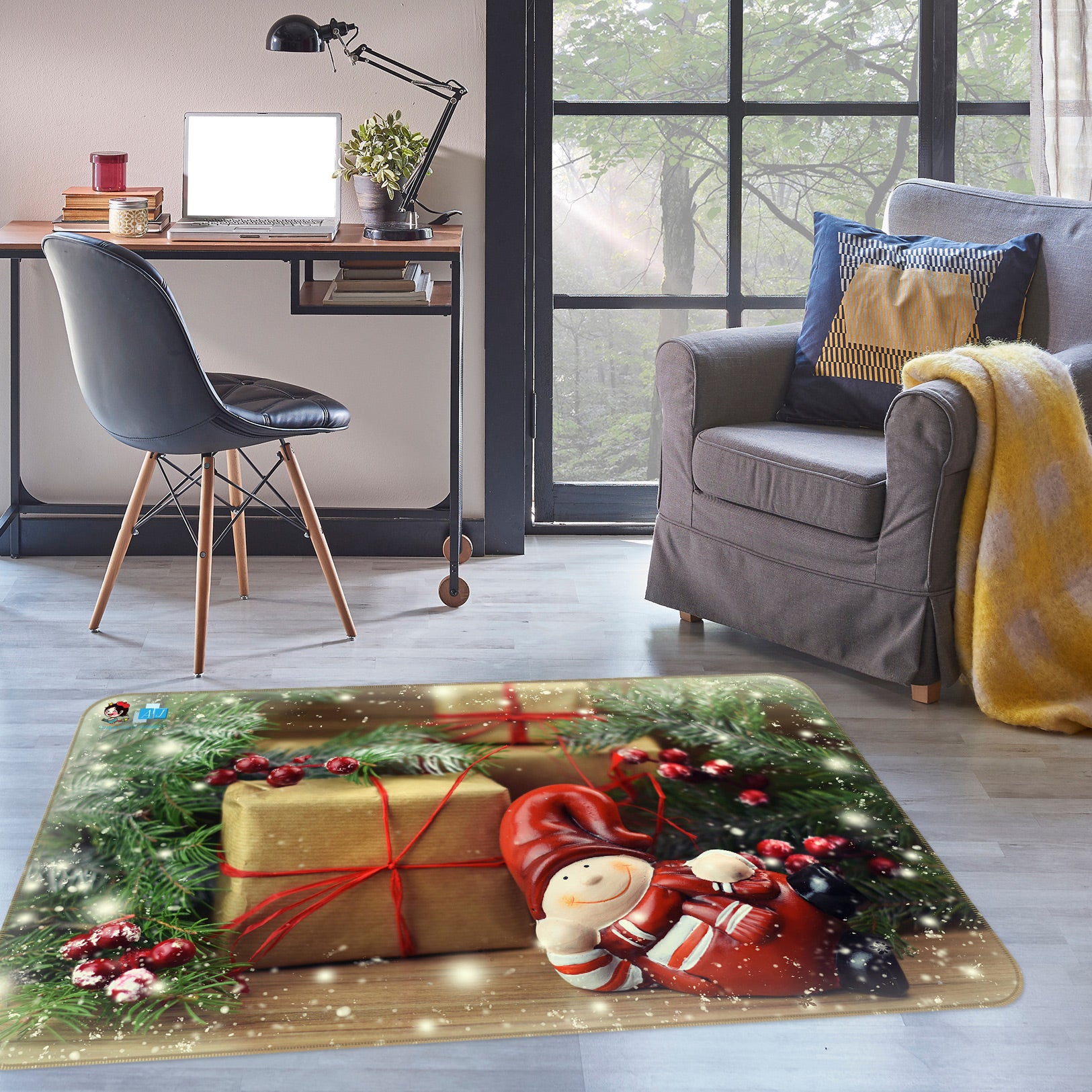 3D Gift Doll 56124 Christmas Non Slip Rug Mat Xmas