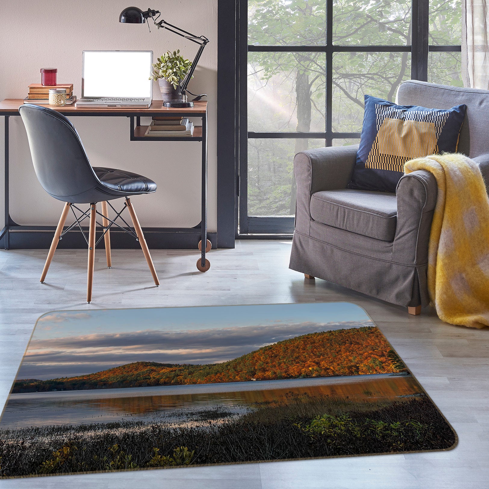 3D Sunset Hill 1026 Jerry LoFaro Rug Non Slip Rug Mat