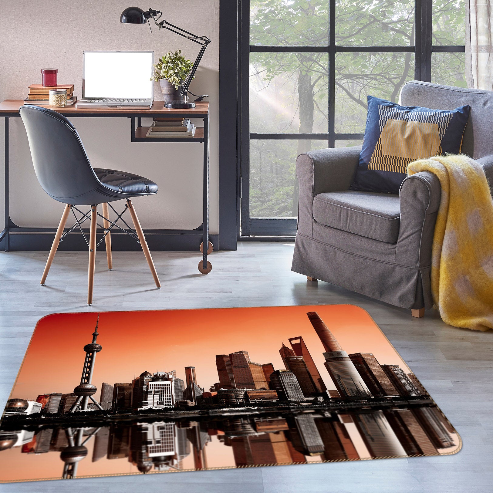 3D Sunset City 1077 Marco Carmassi Rug Non Slip Rug Mat