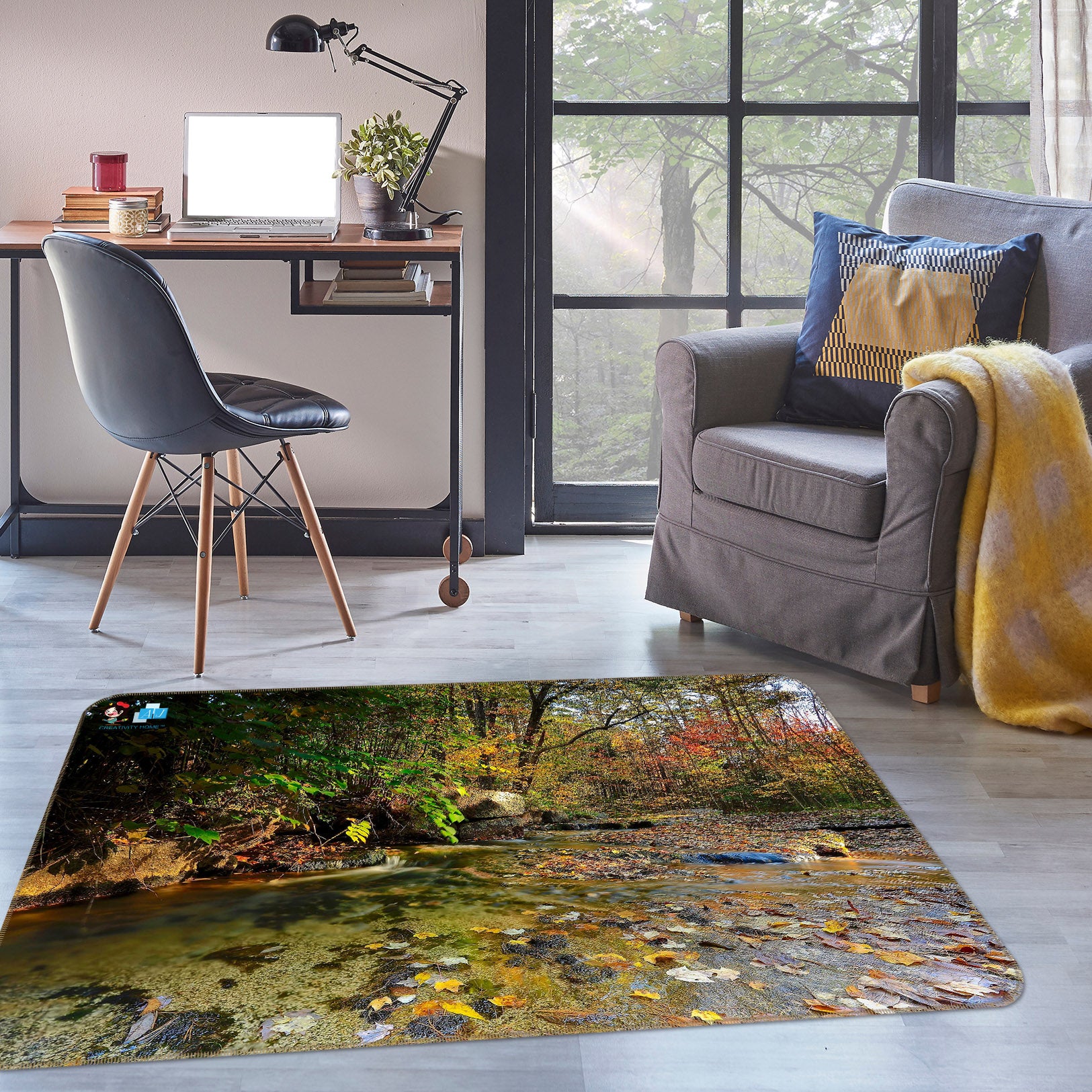 3D Woods Creek 62227 Kathy Barefield Rug Non Slip Rug Mat