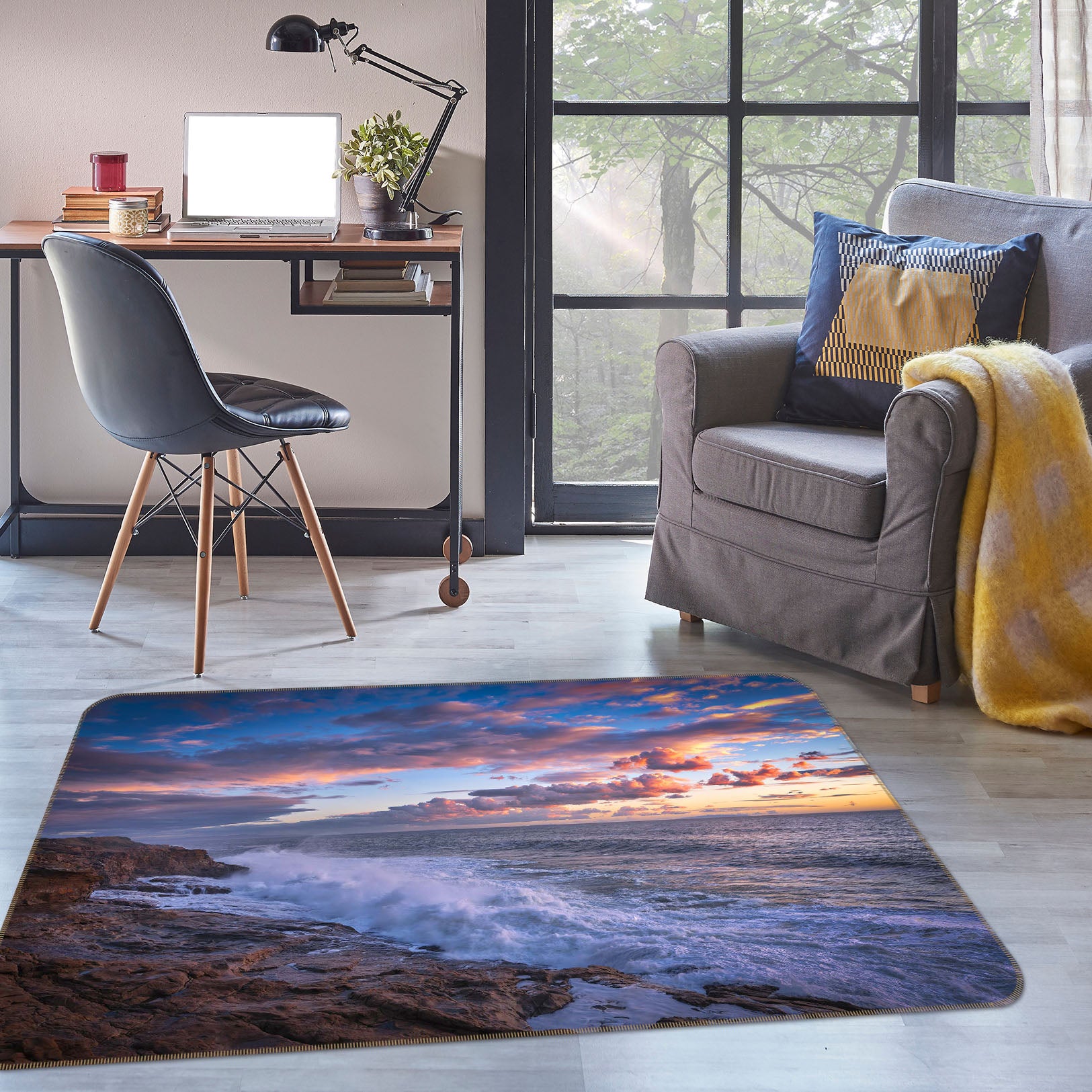 3D Sunset River 1164 Marco Carmassi Rug Non Slip Rug Mat
